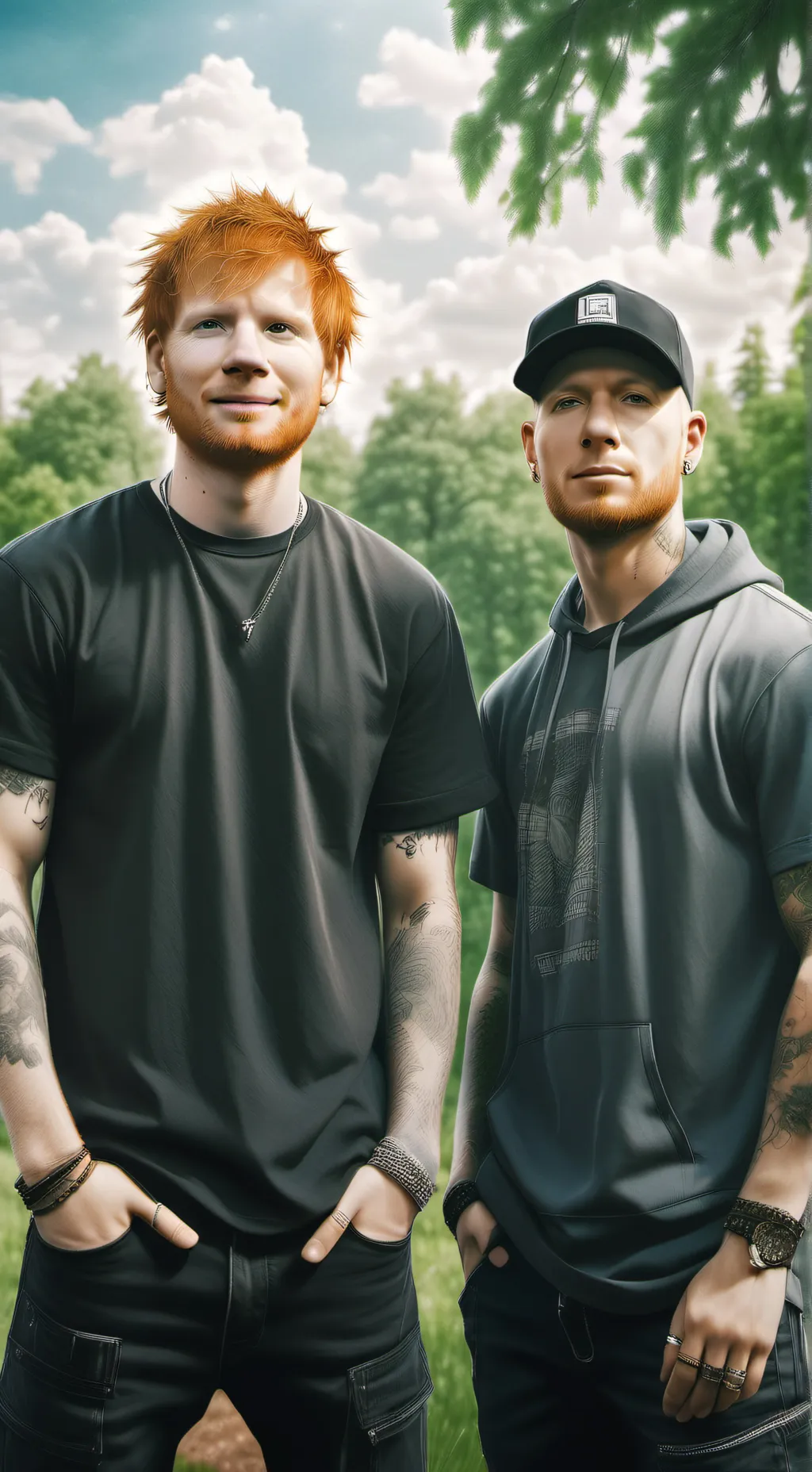 ai character: Eminem and Ed background