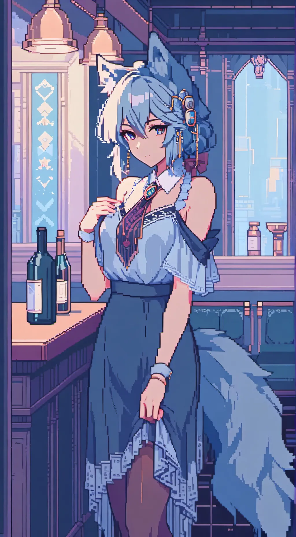 ai character: Luna Wolf background