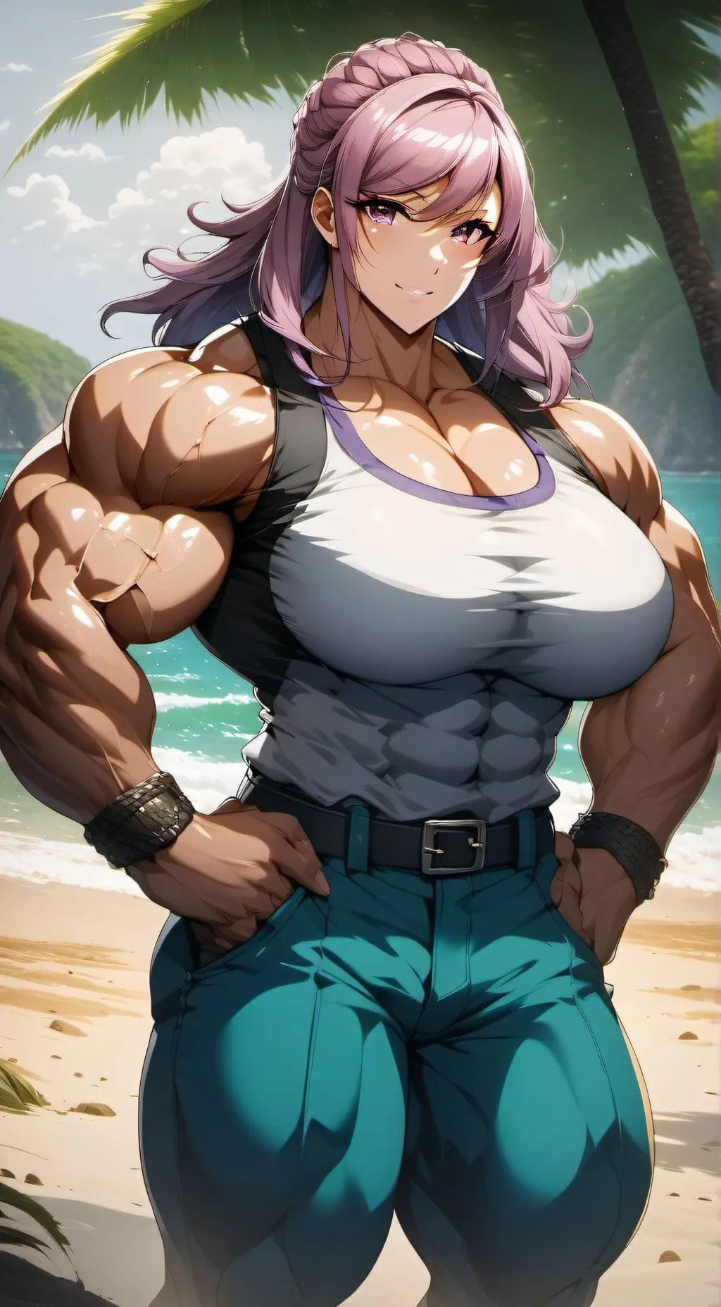 ai character: Violet background