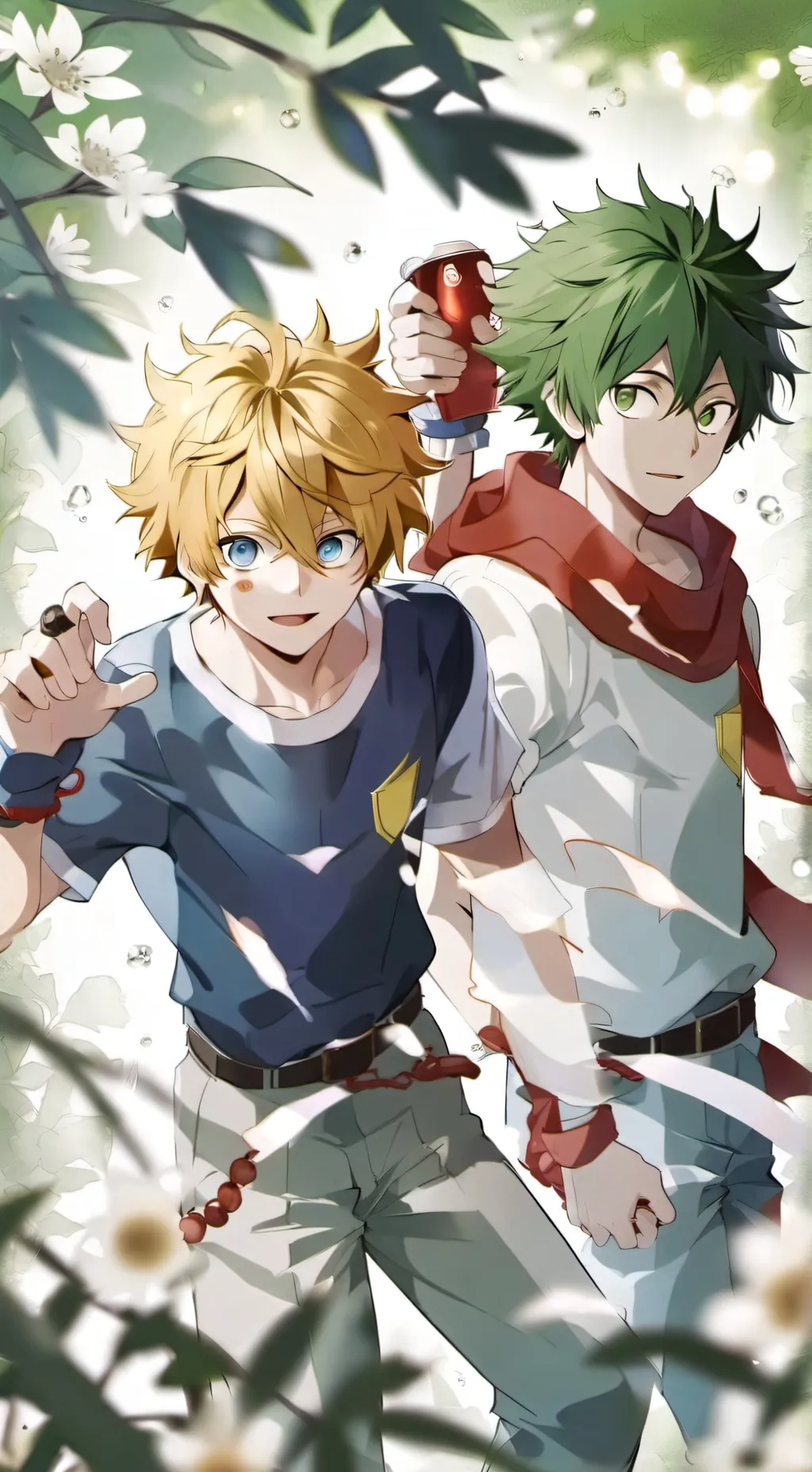 ai character: Bakugo and Deku background