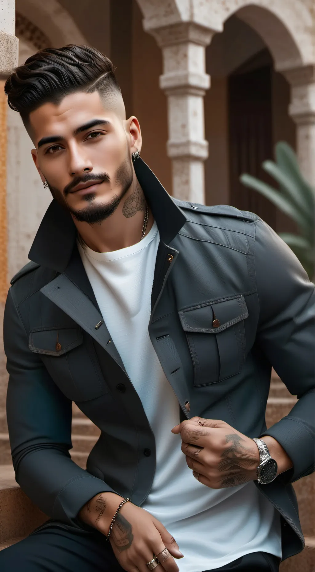 ai character: Maluma  background