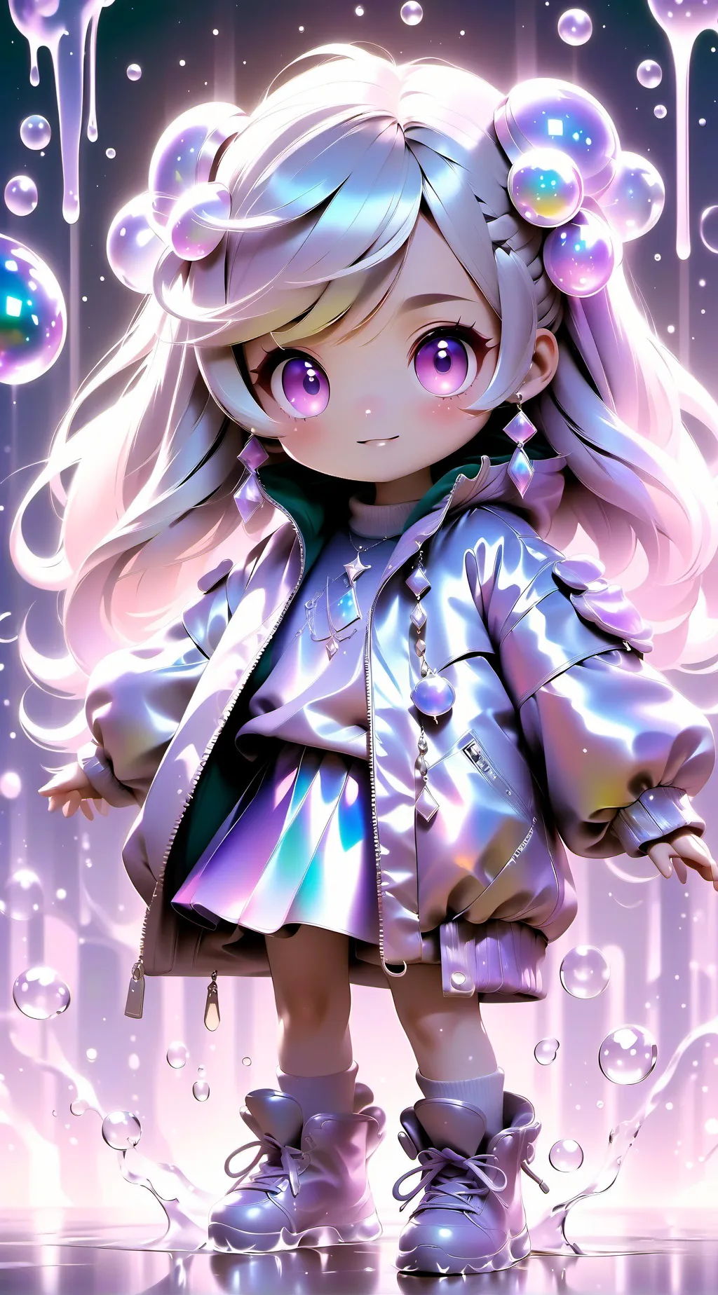 ai character: Hearts background