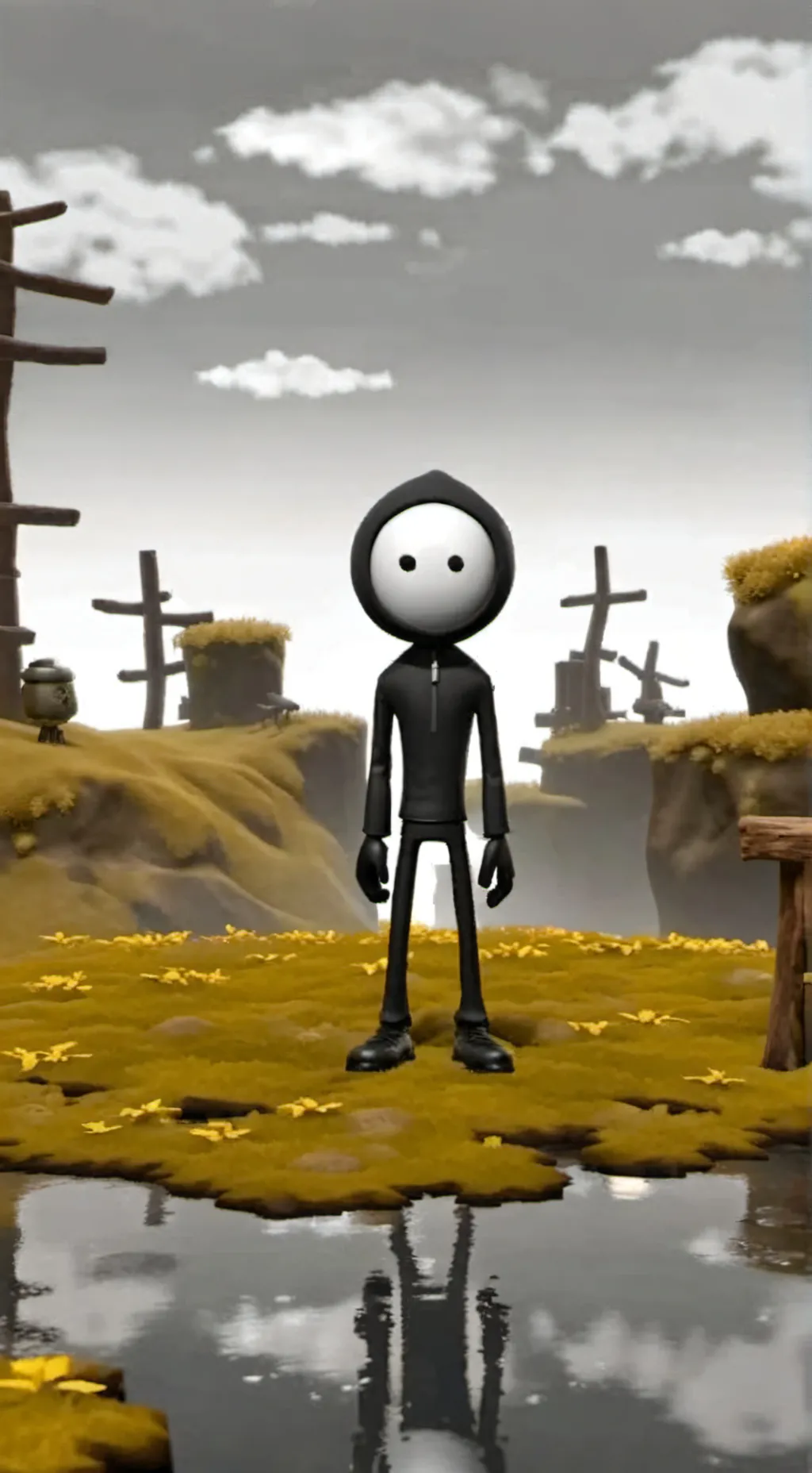 ai character: Sticky background