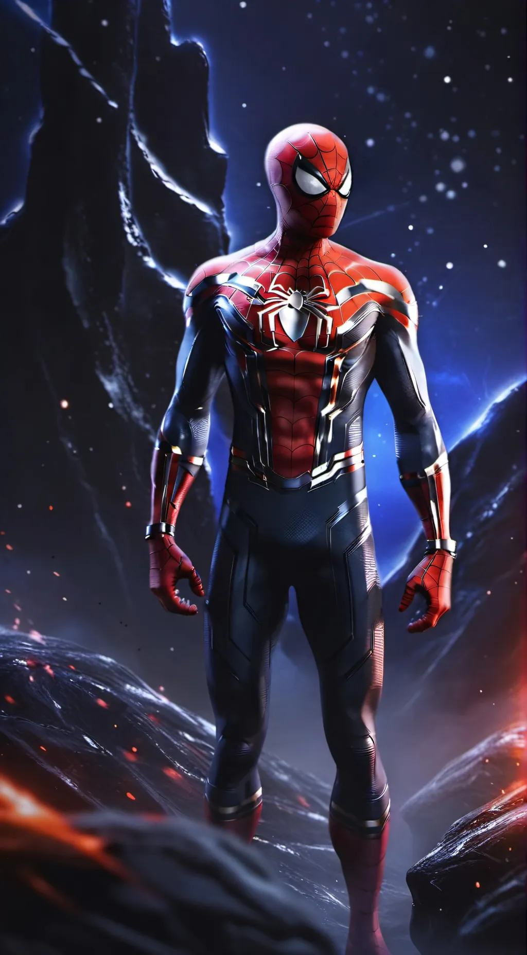 ai character: Spiderman stark background