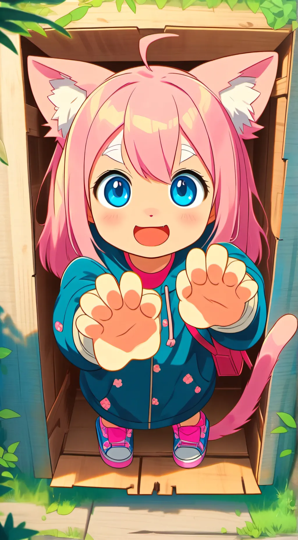 ai character: Pinky the Box Spirit background