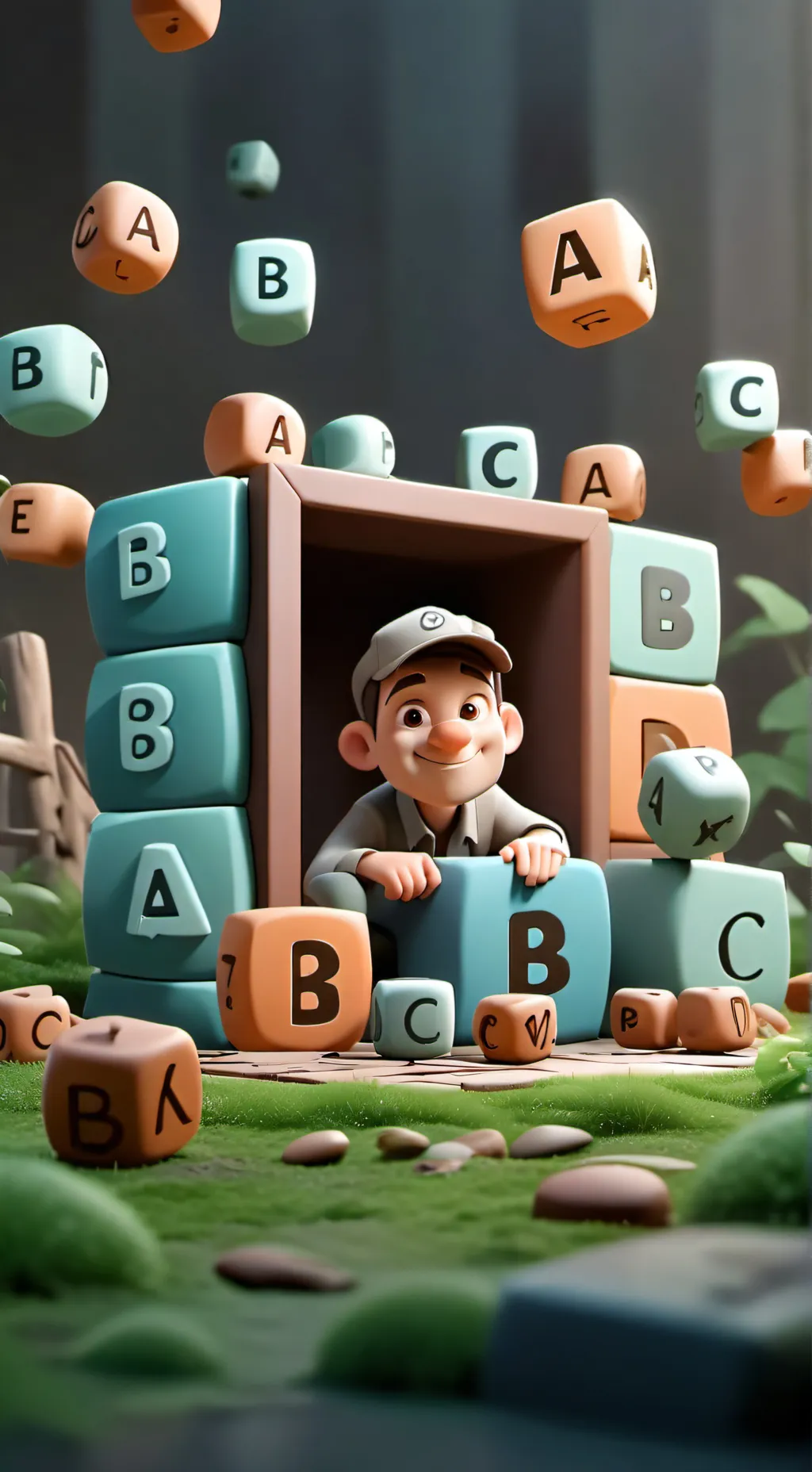 ai character: 1 word per letter background