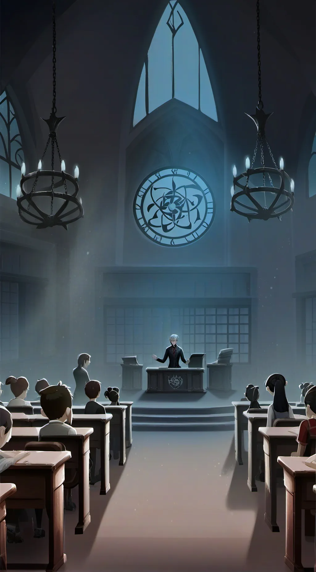 ai character: stuck in the woods background