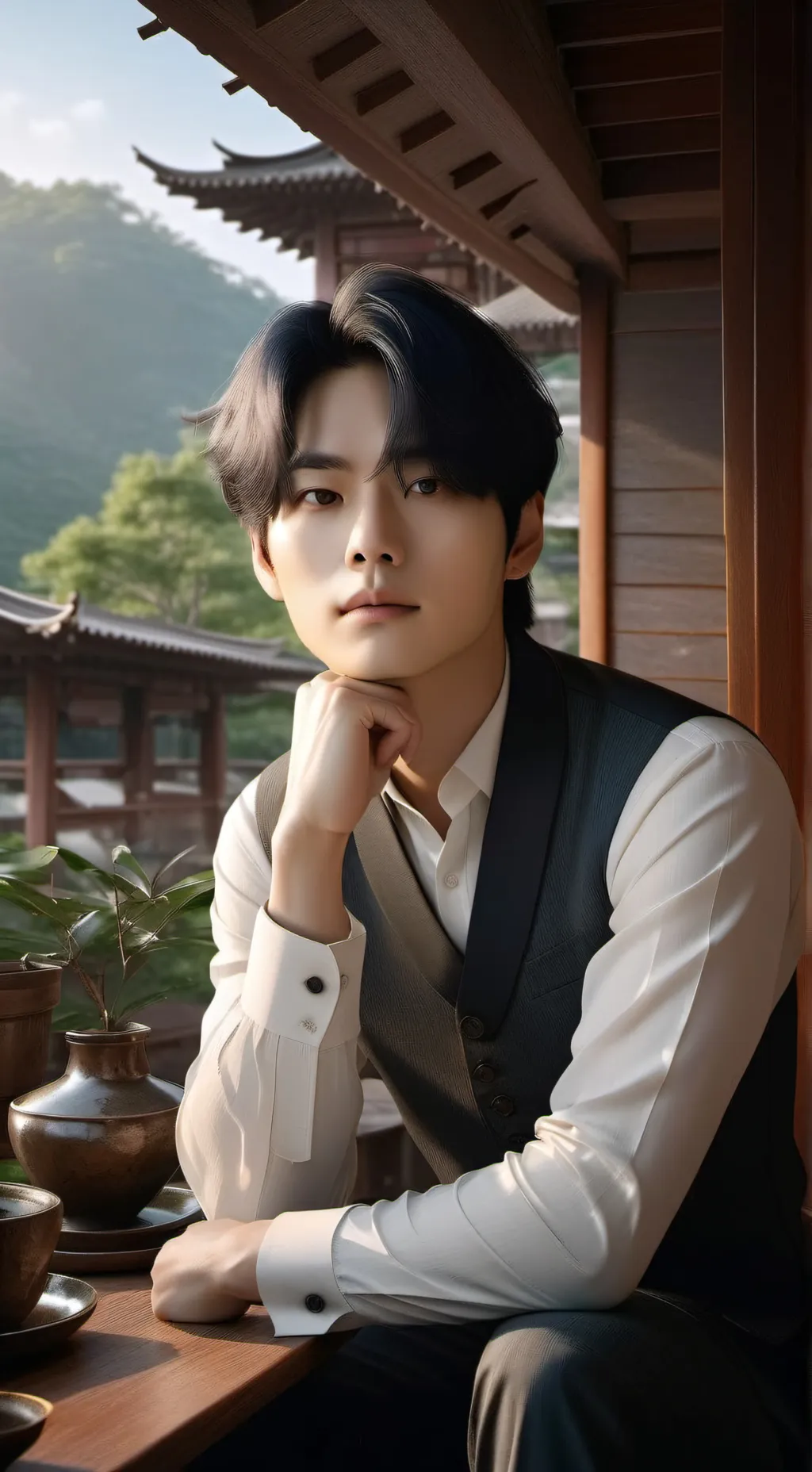 ai character: taehyung calihot background