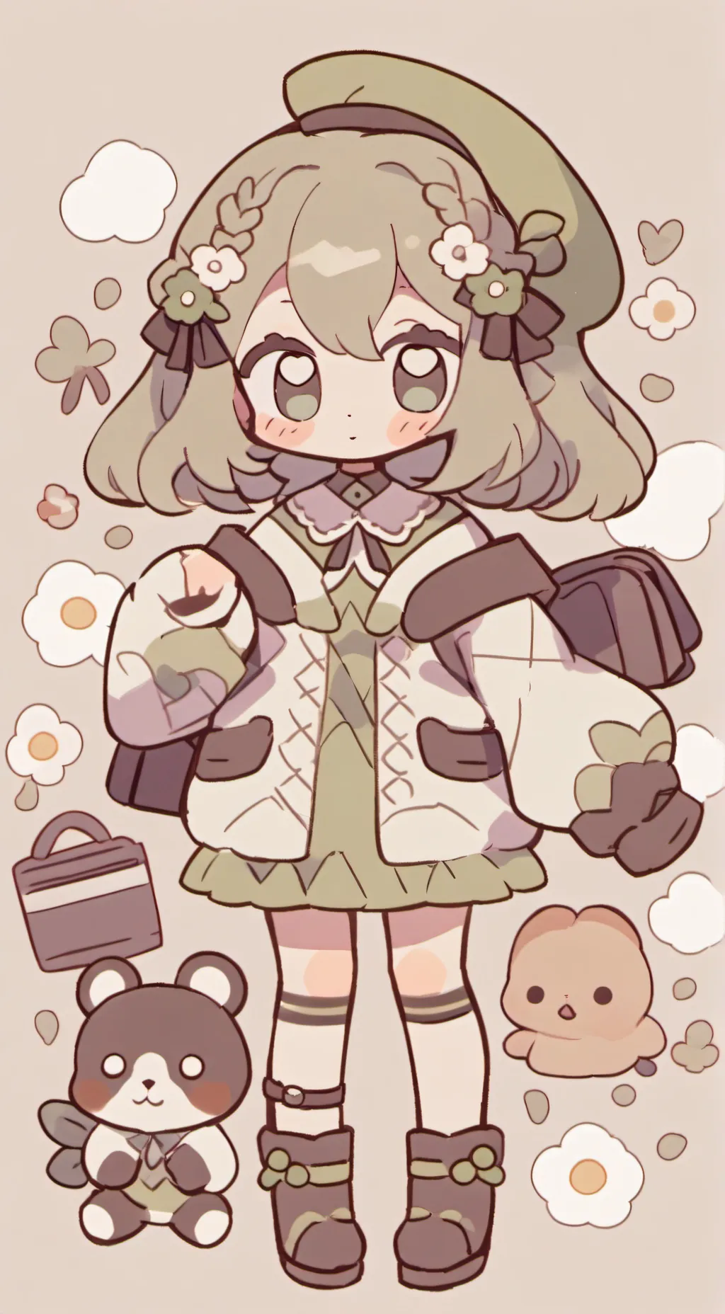 ai character: Rana kawaii  background