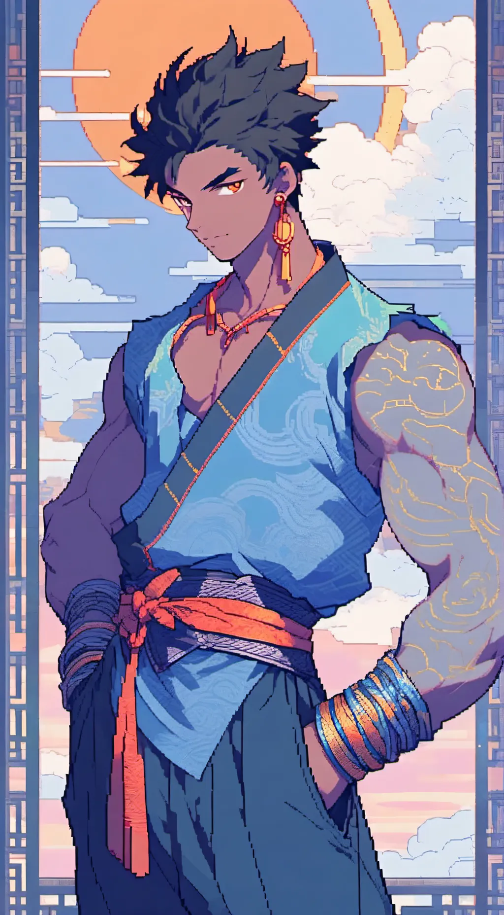 ai character: Hanuman Satsusao background