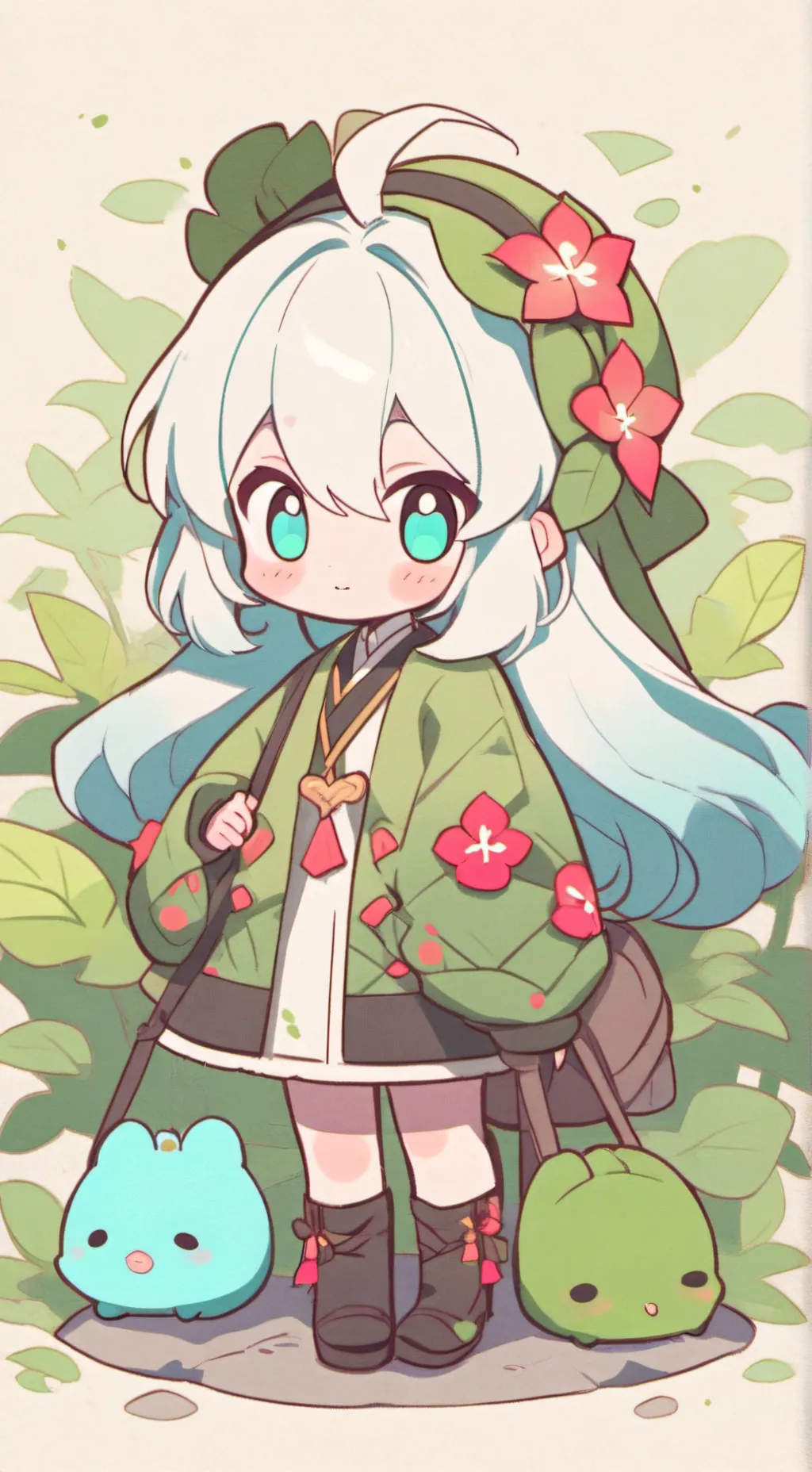 ai character: cold Island trend background