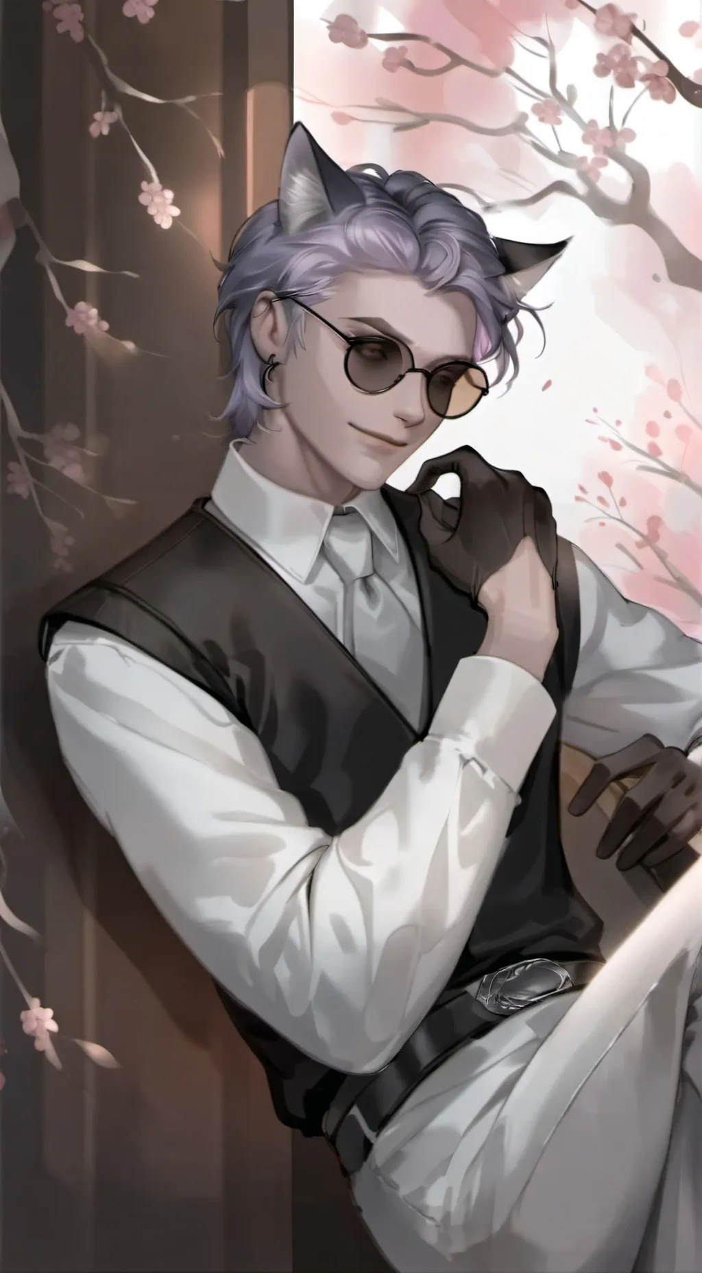 ai character: Jack white cat background