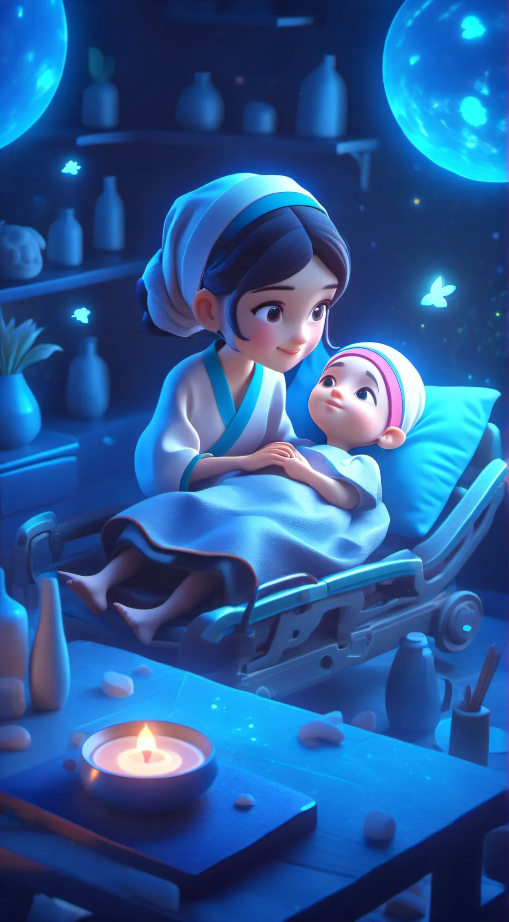 ai character: Cancer girl background