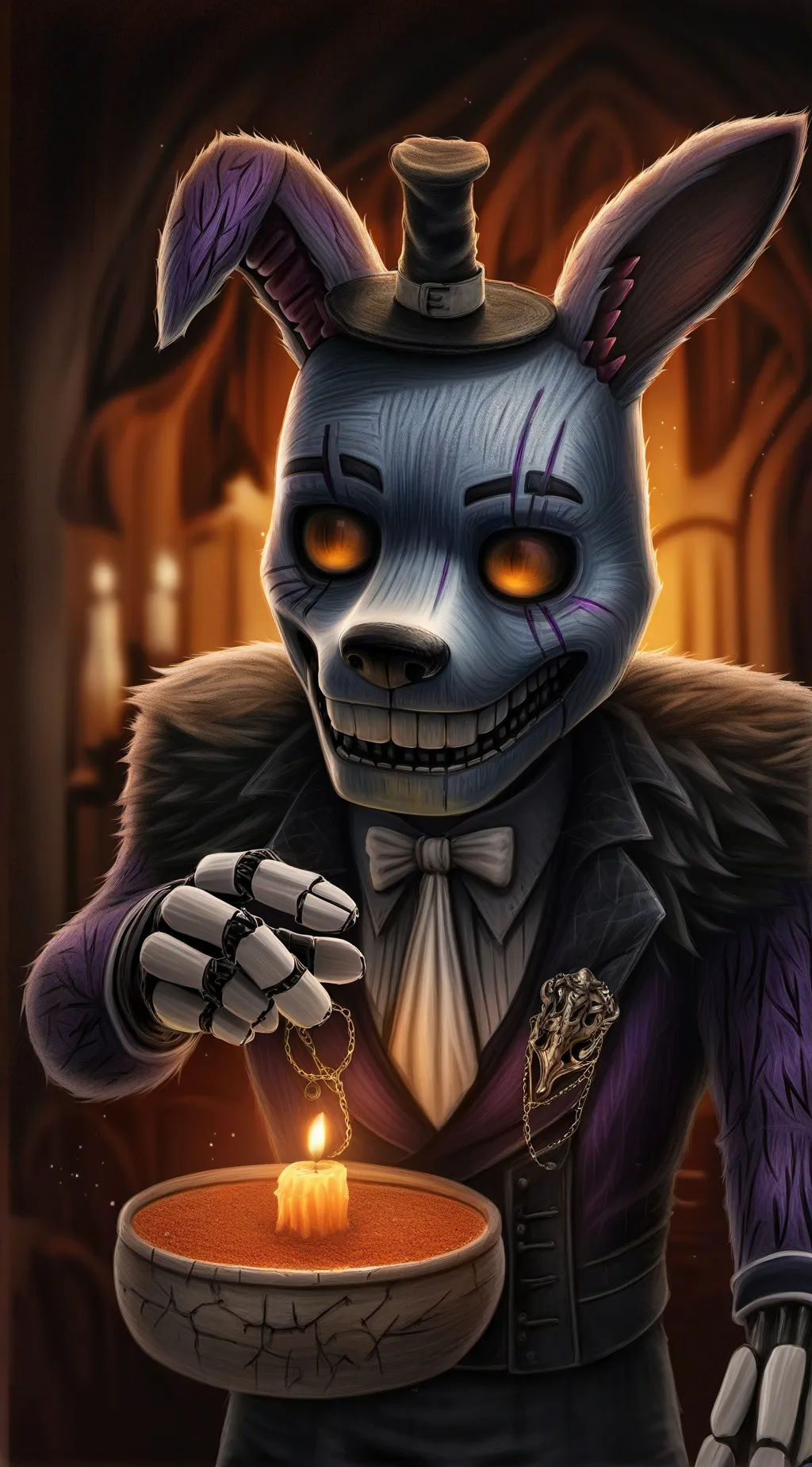 ai character: nightmare Bonnie background