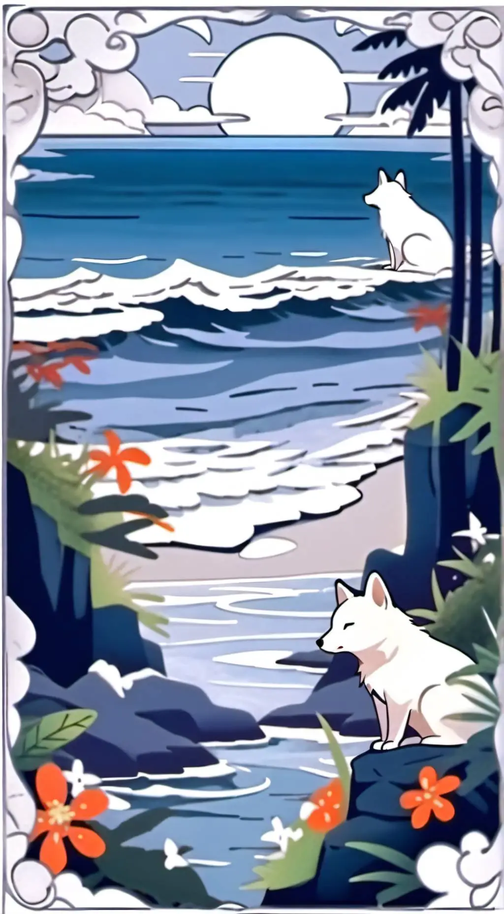 ai character: Animal sea background