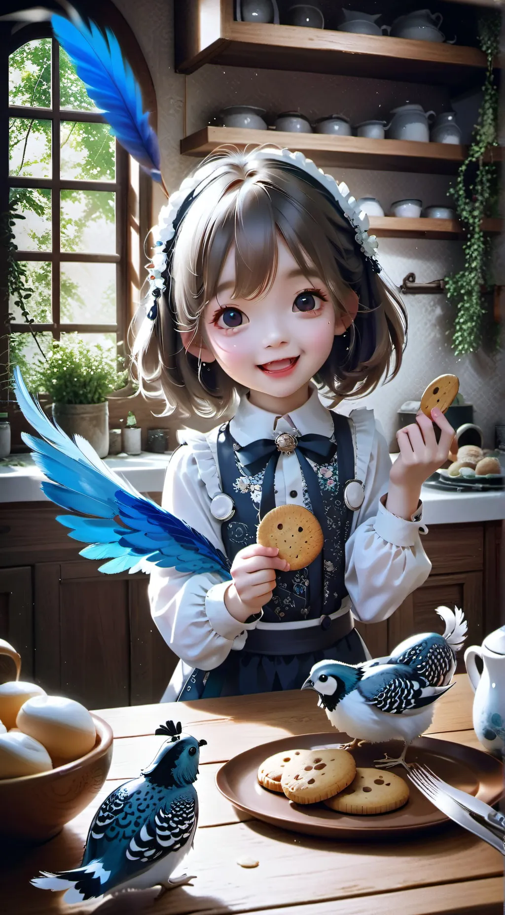 ai character: Biscuit the Quail Furry background