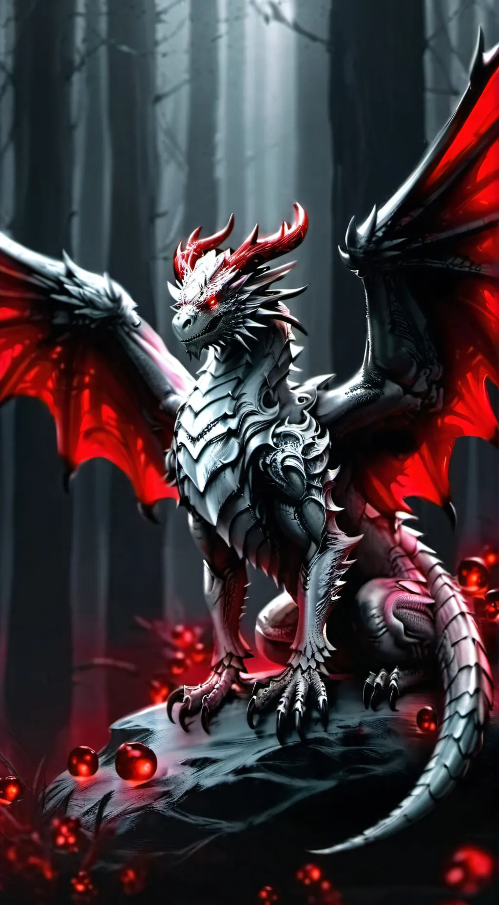 ai character: silver blood background