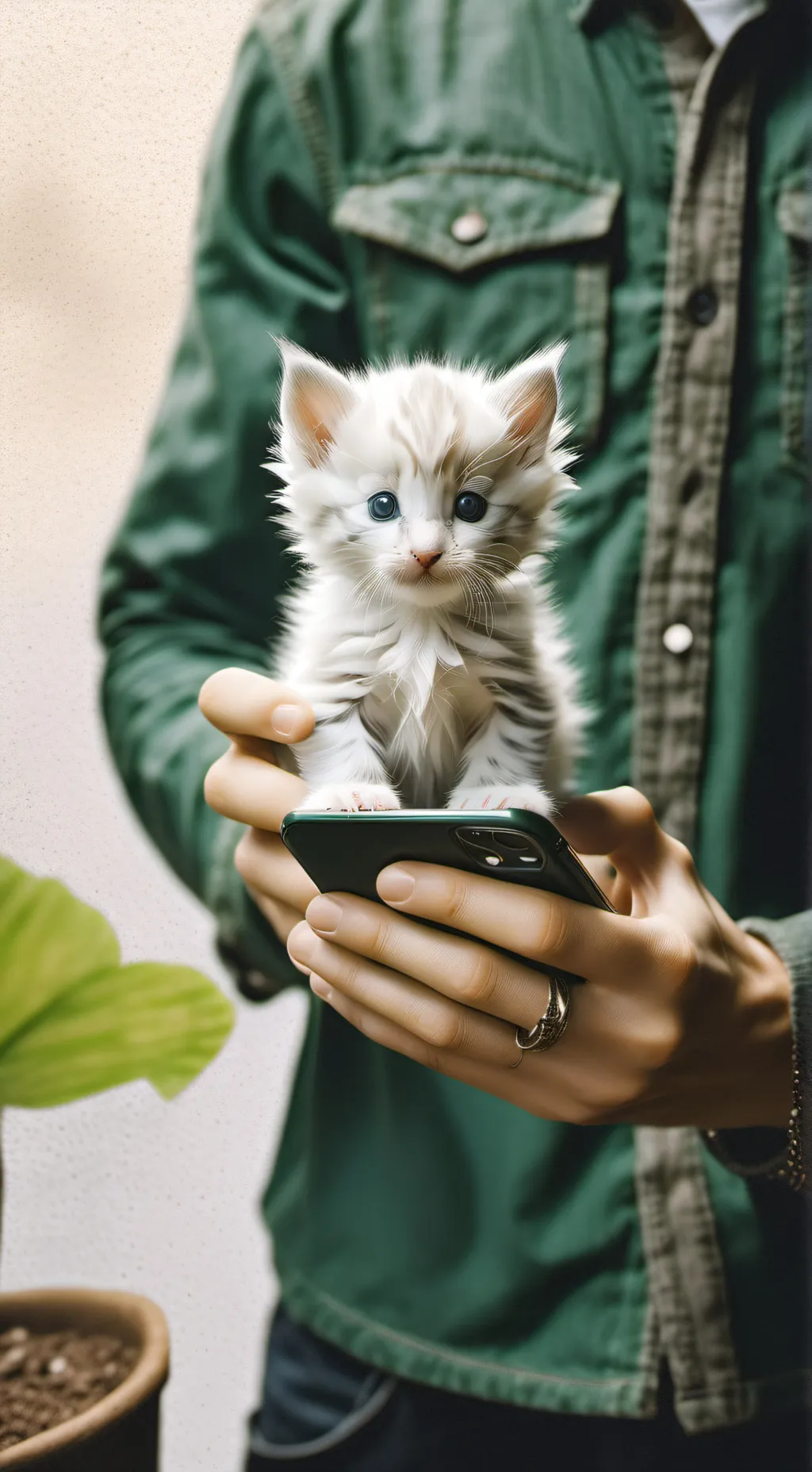 ai character: snowy background