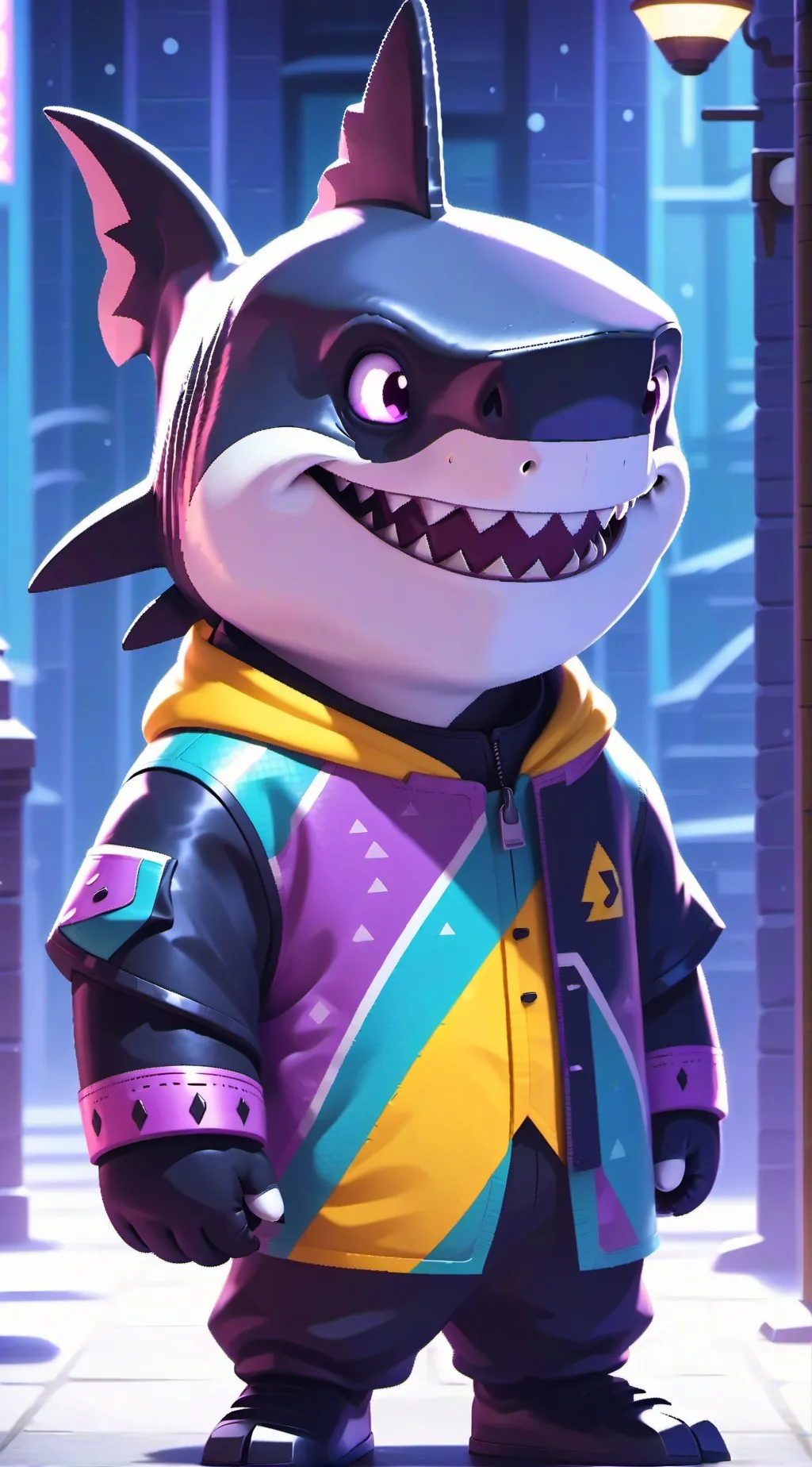 ai character:  axle the shark  background