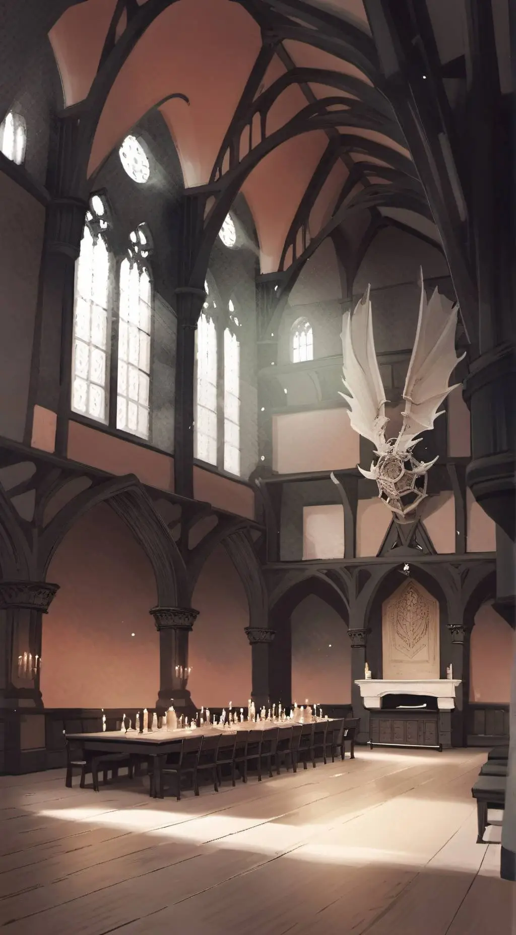 ai character: hogwart great hall background