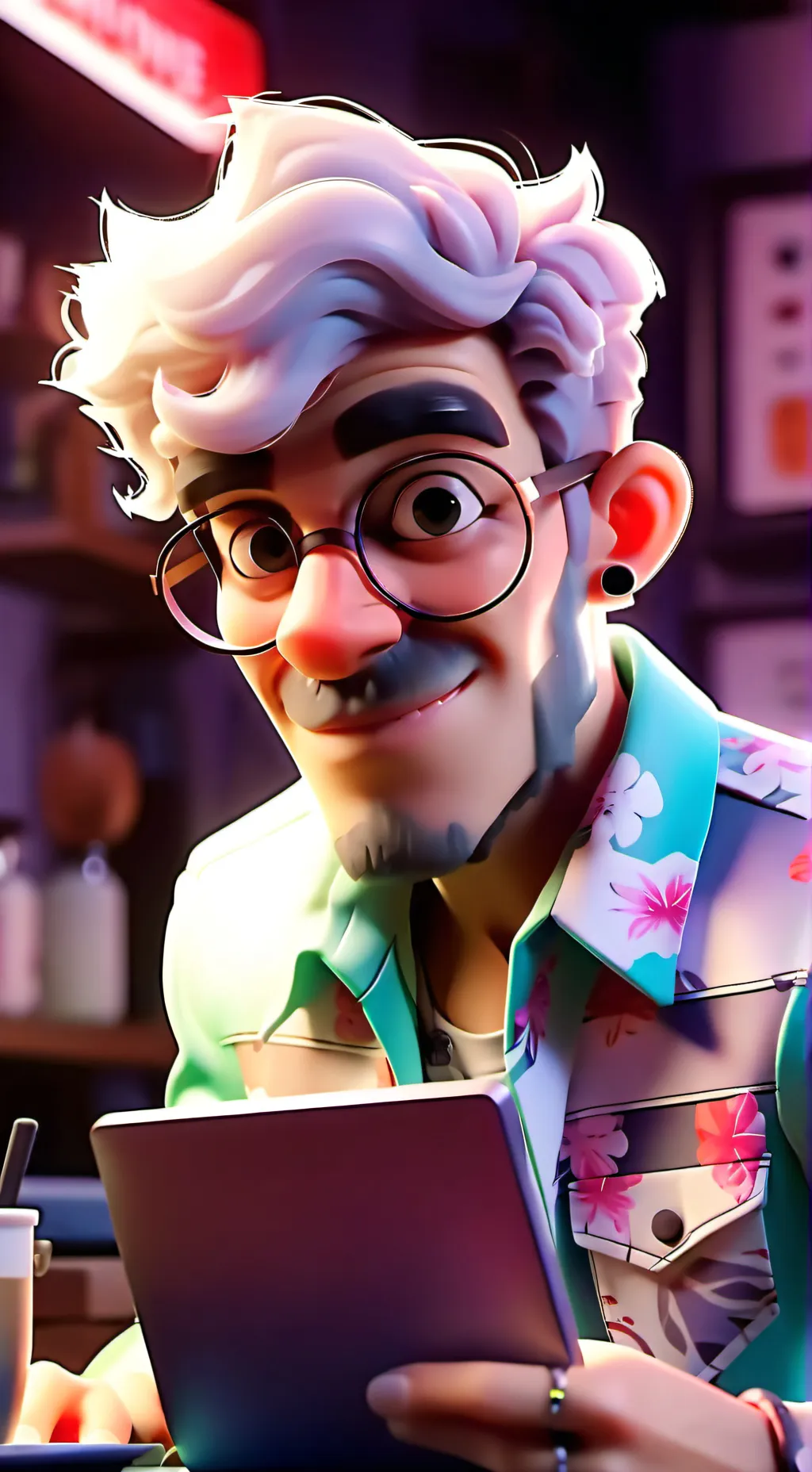 ai character: The Time-Traveling Tech Support background