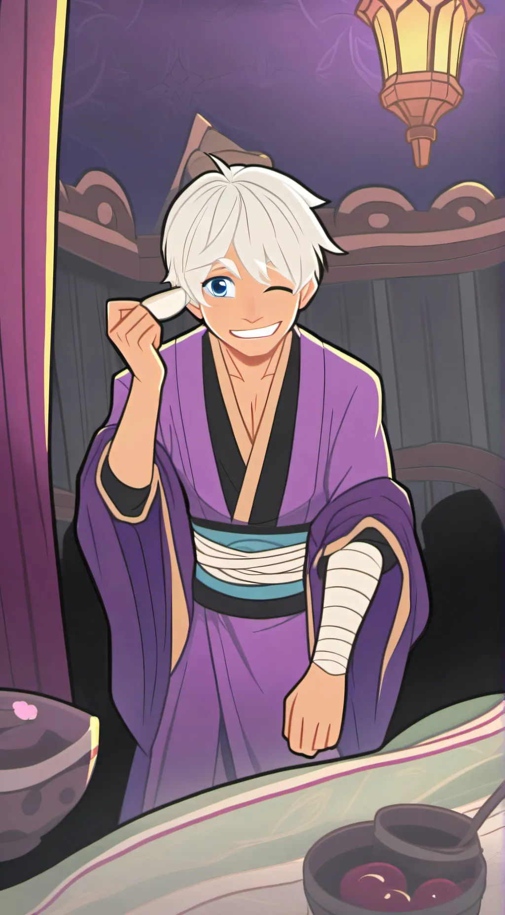 ai character: Saturo ✨GoWjOw✨ background