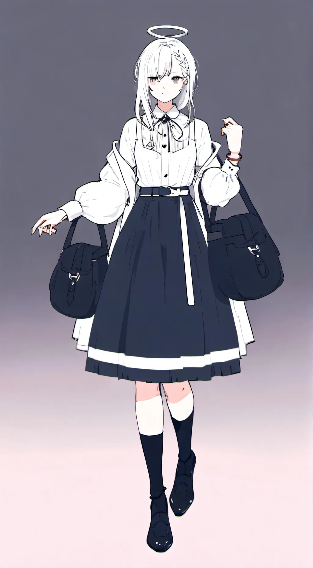 ai character: gray and wenda background