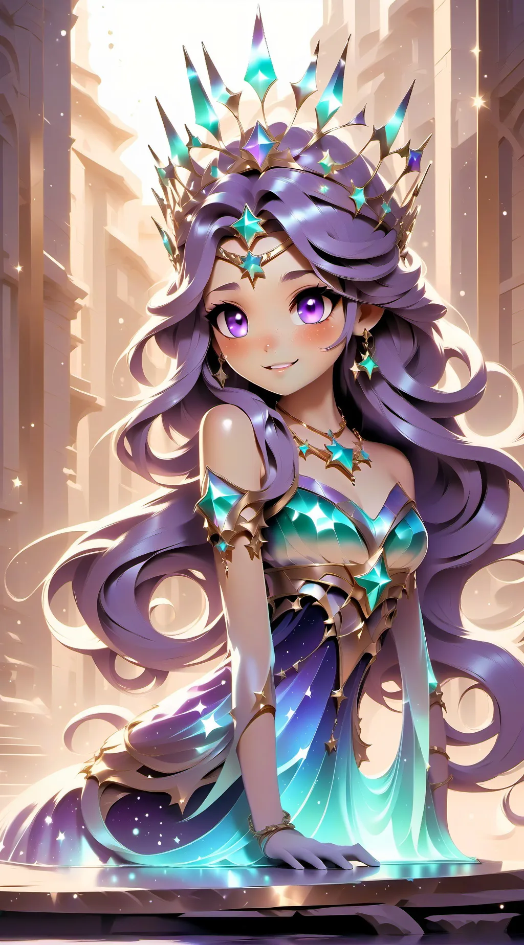 ai character: Sparkle background