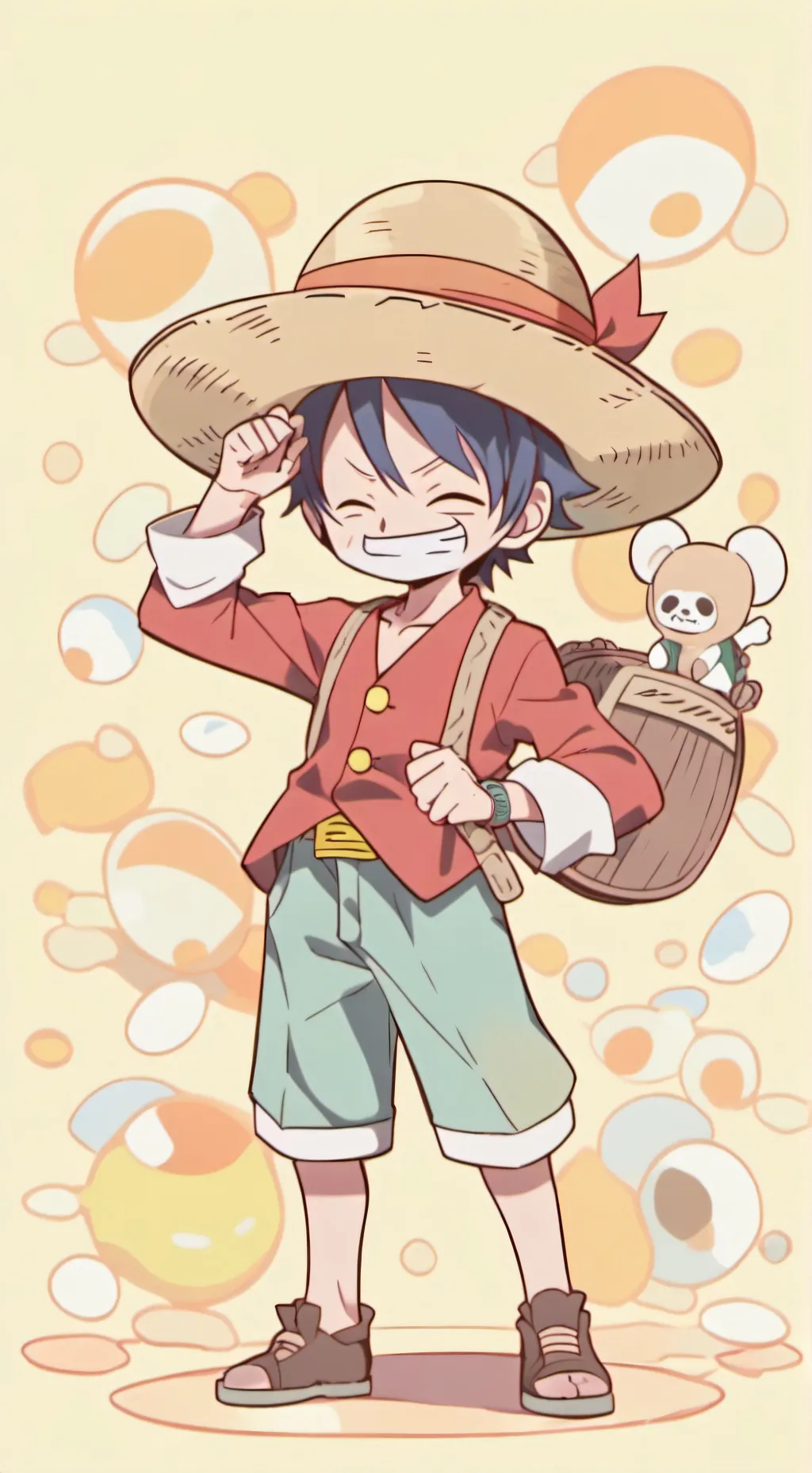 ai character: Luffy  background