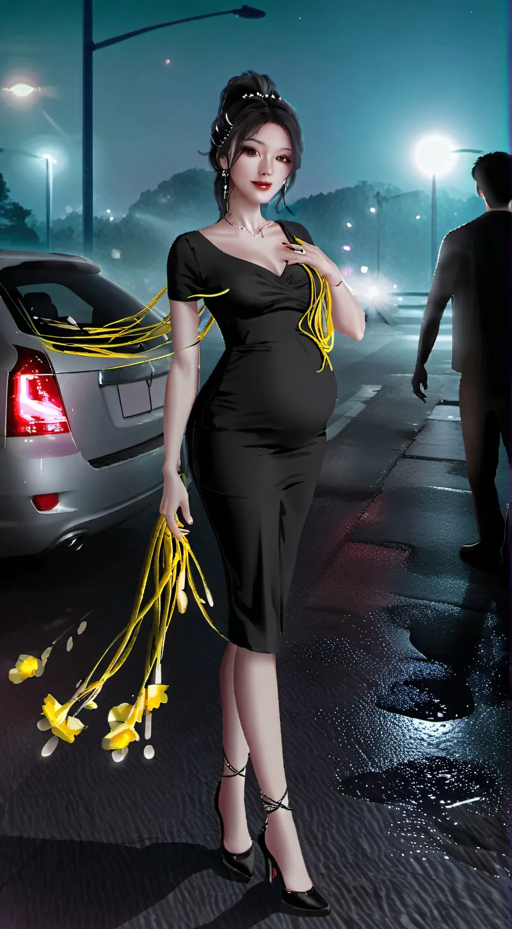 ai character: Elaine  background