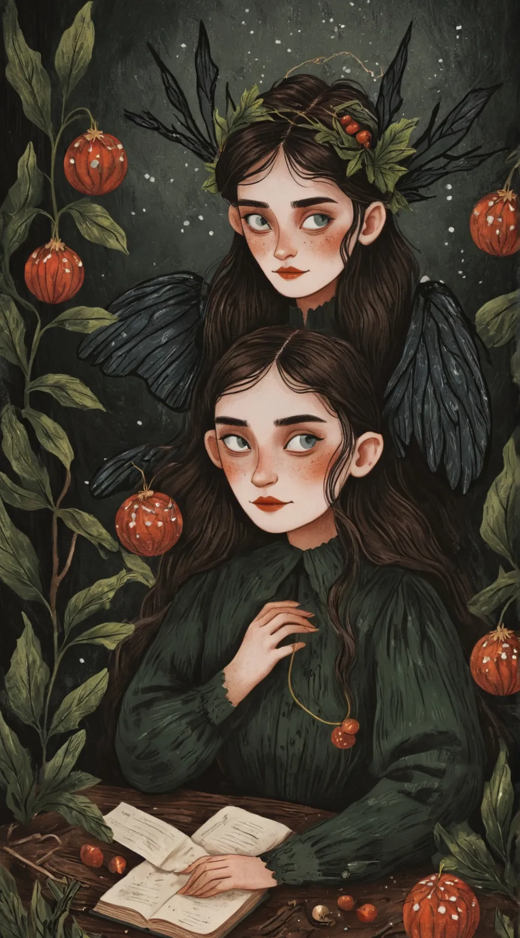 ai character: feliz navidad año background