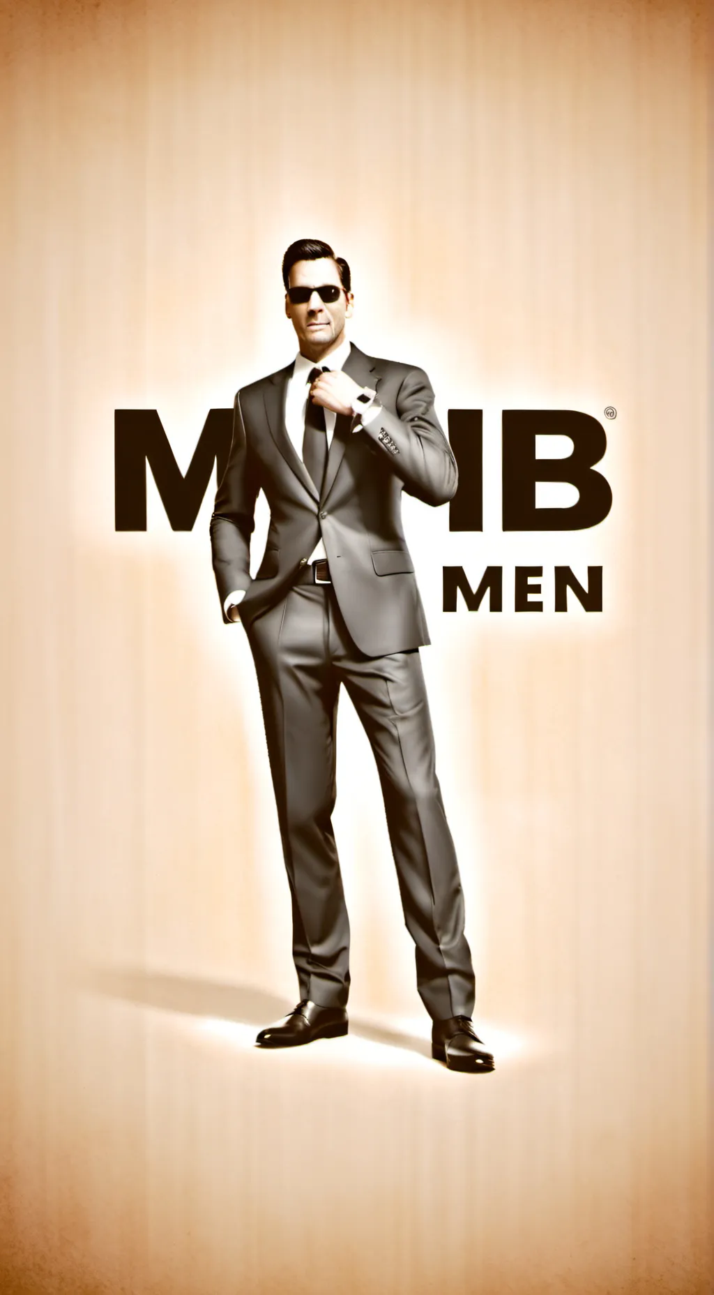 ai character: men in black background