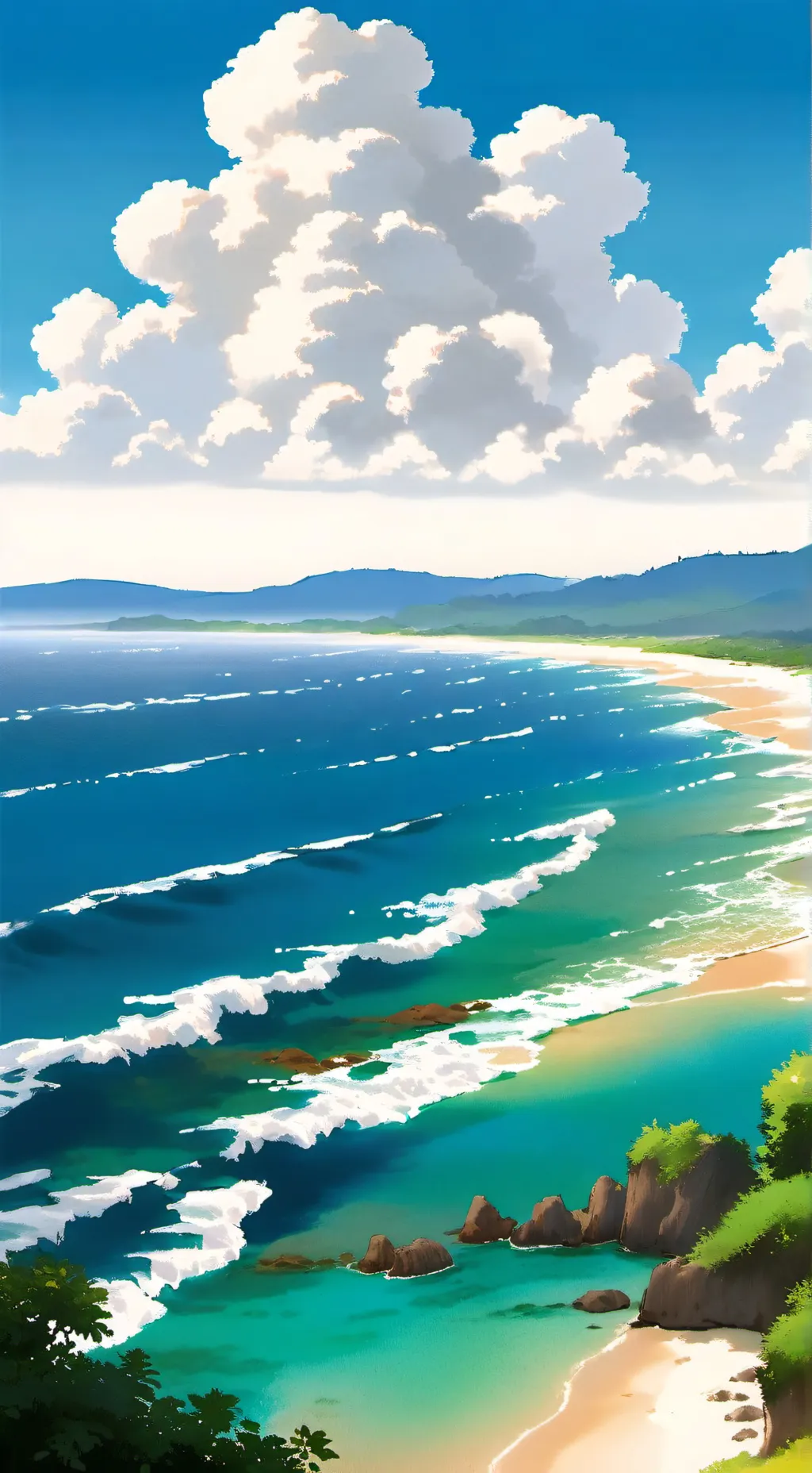 ai character: JJK BEACH background