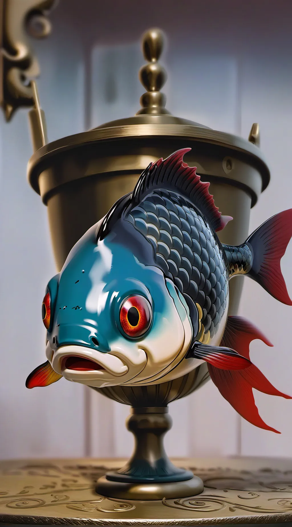 ai character: evil alive fish background