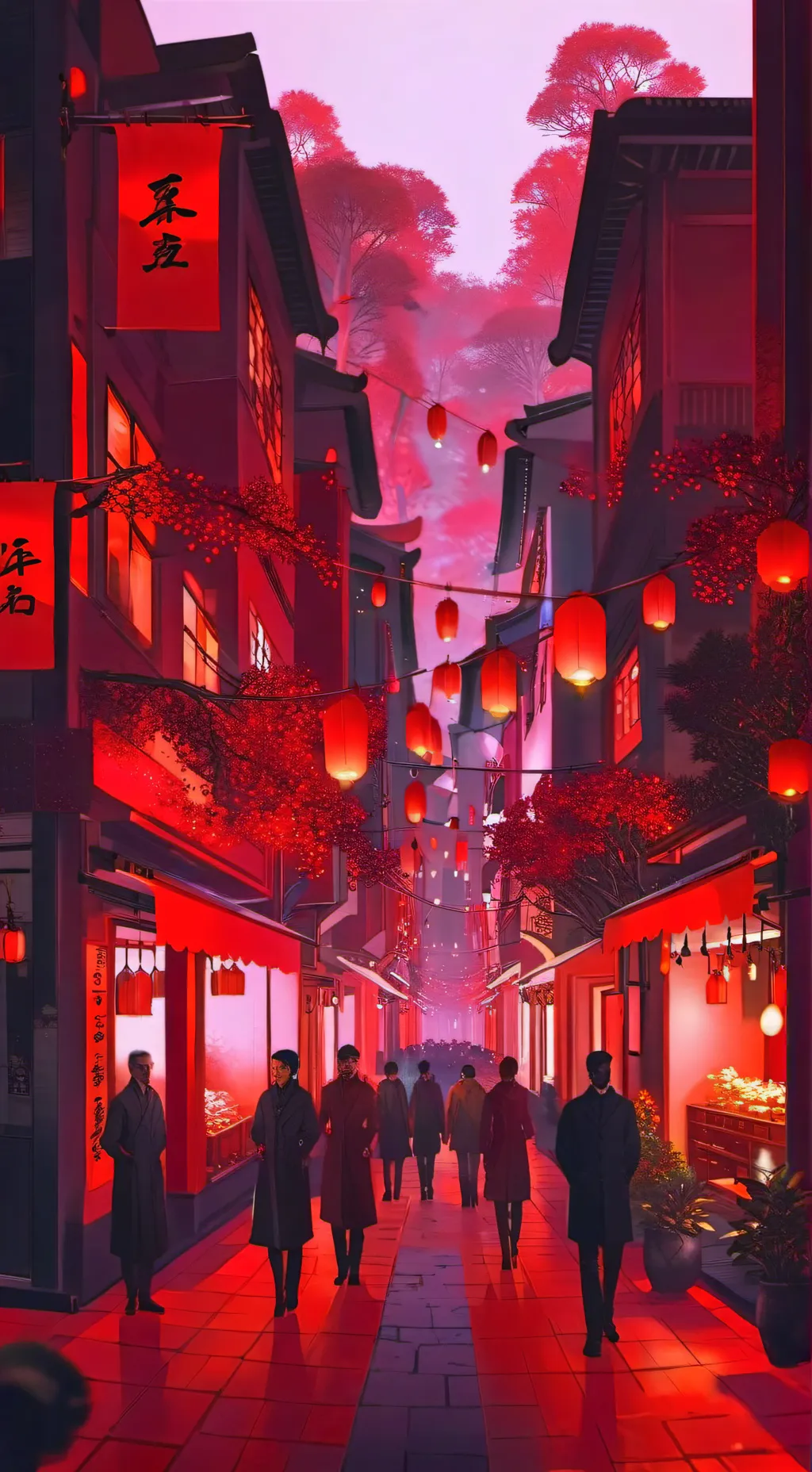 ai character: Ghost City background