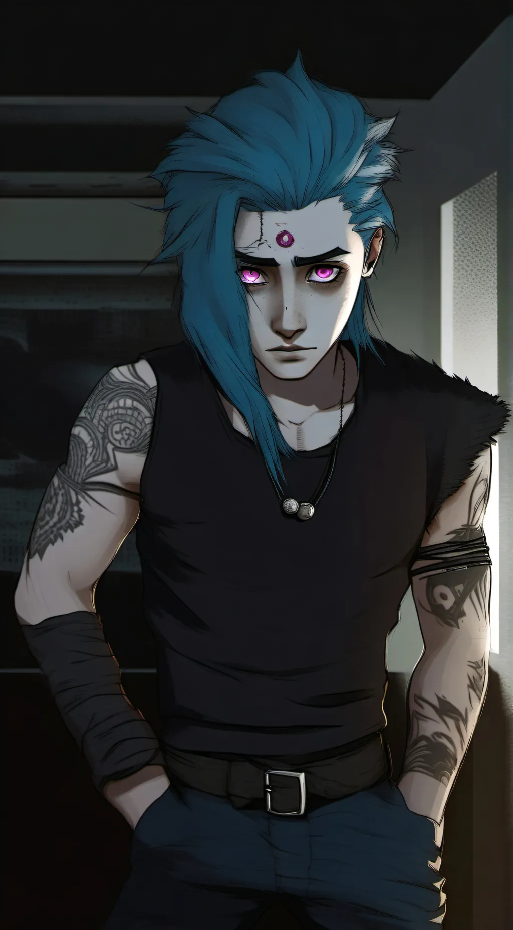 ai character: Jan🍄🖤💀 background