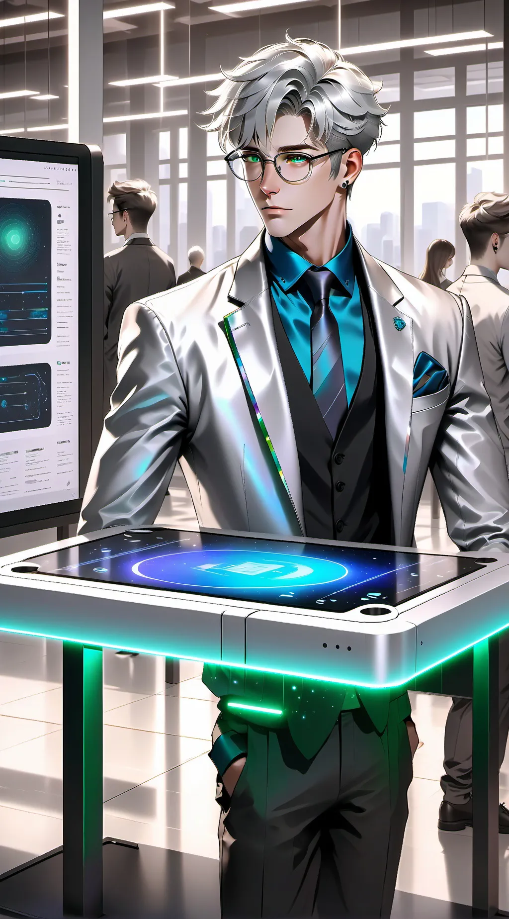 ai character: The Digital Empori background