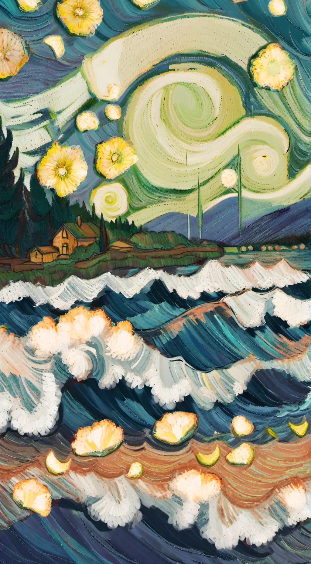 ai character: caída oscura background