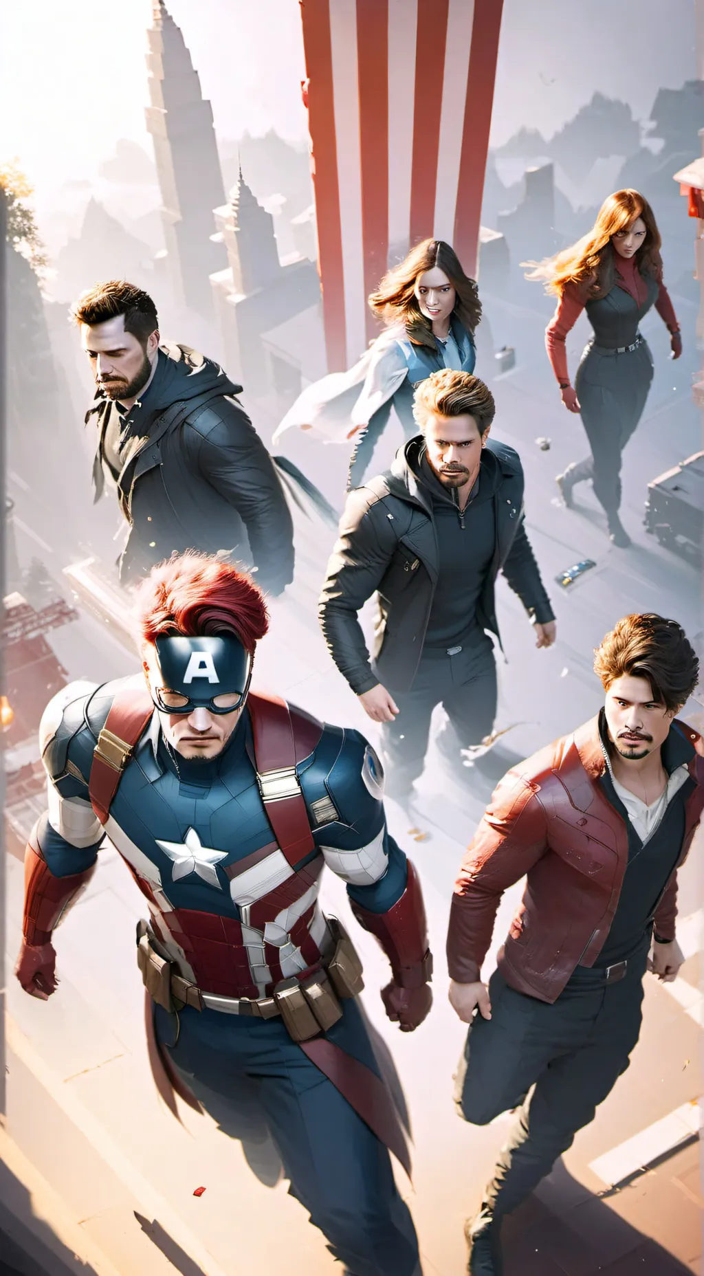 ai character: Avengers yet again background