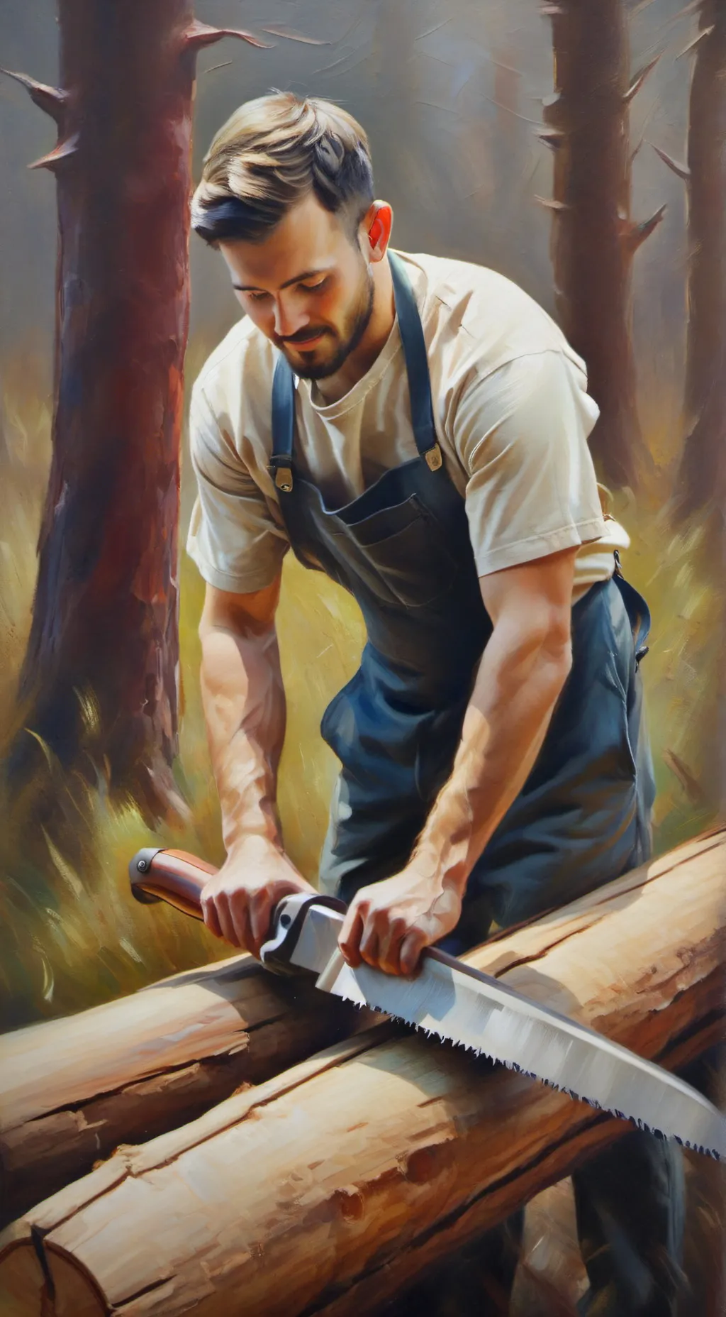 ai character: Wood cutter background