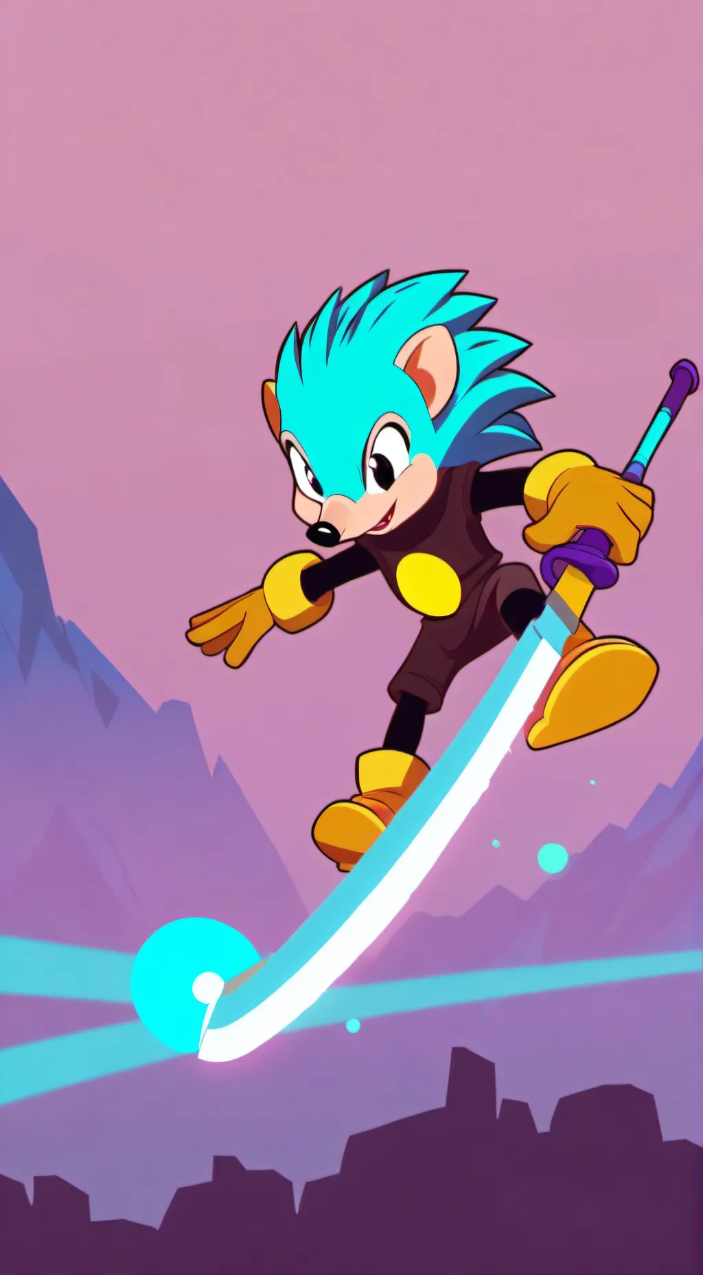 ai character: you vs neon background