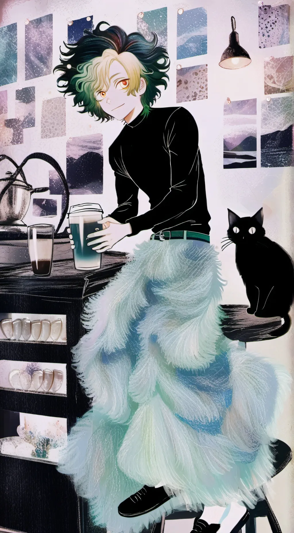 ai character: The Quantum Latte  background