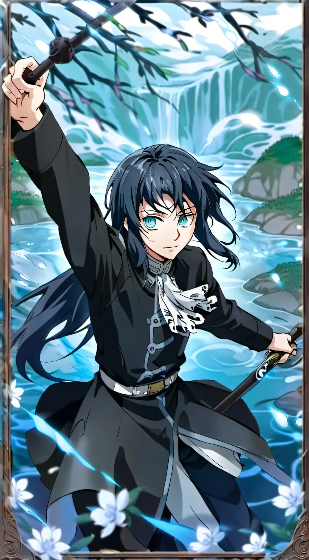 ai character: muichiro cat bf background