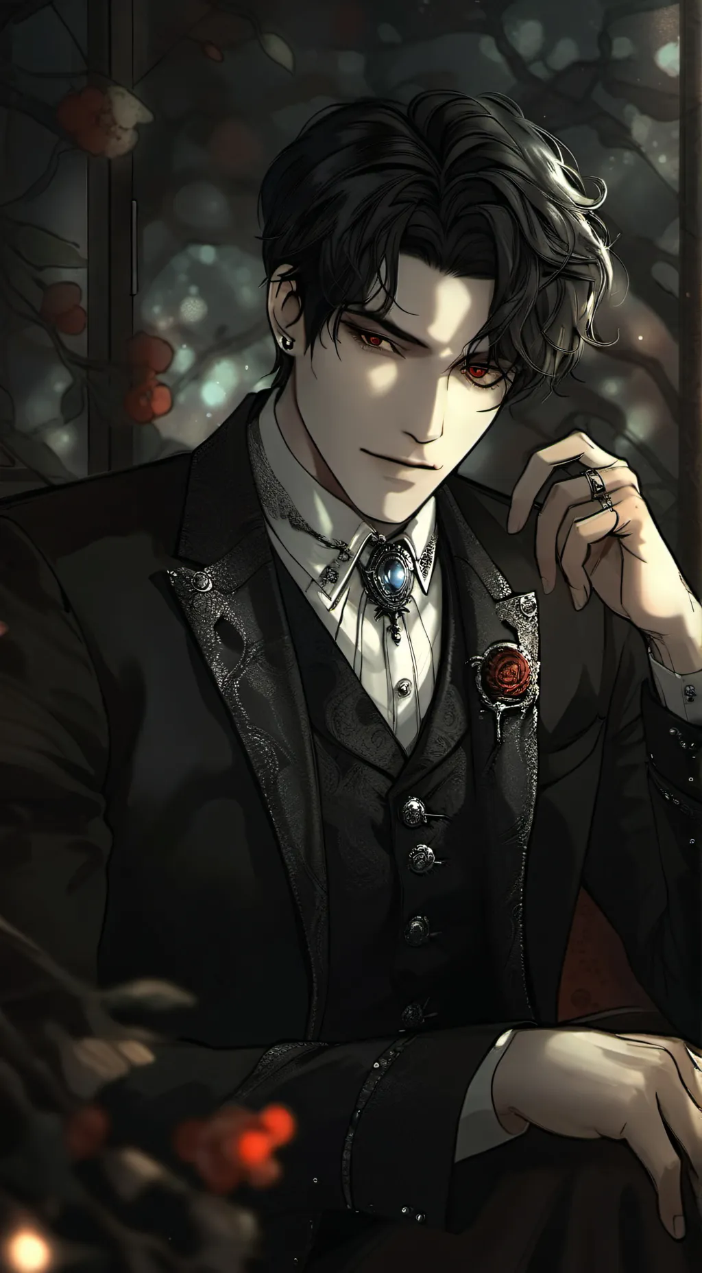 ai character: Sebastian  background