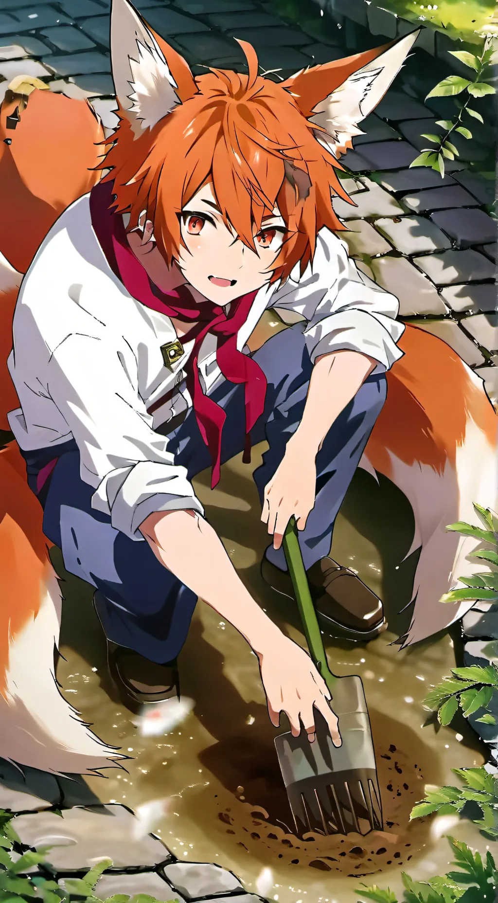 ai character: Diggy the Red Fox Spirit background