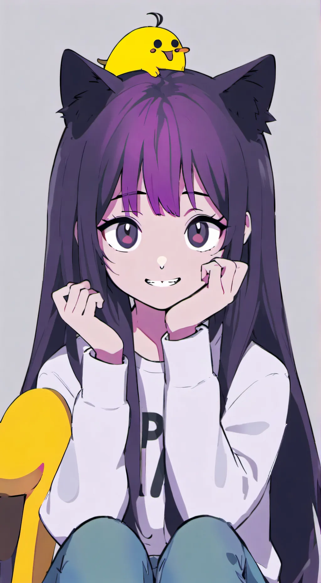 ai character: catnap (as a girl💜 background