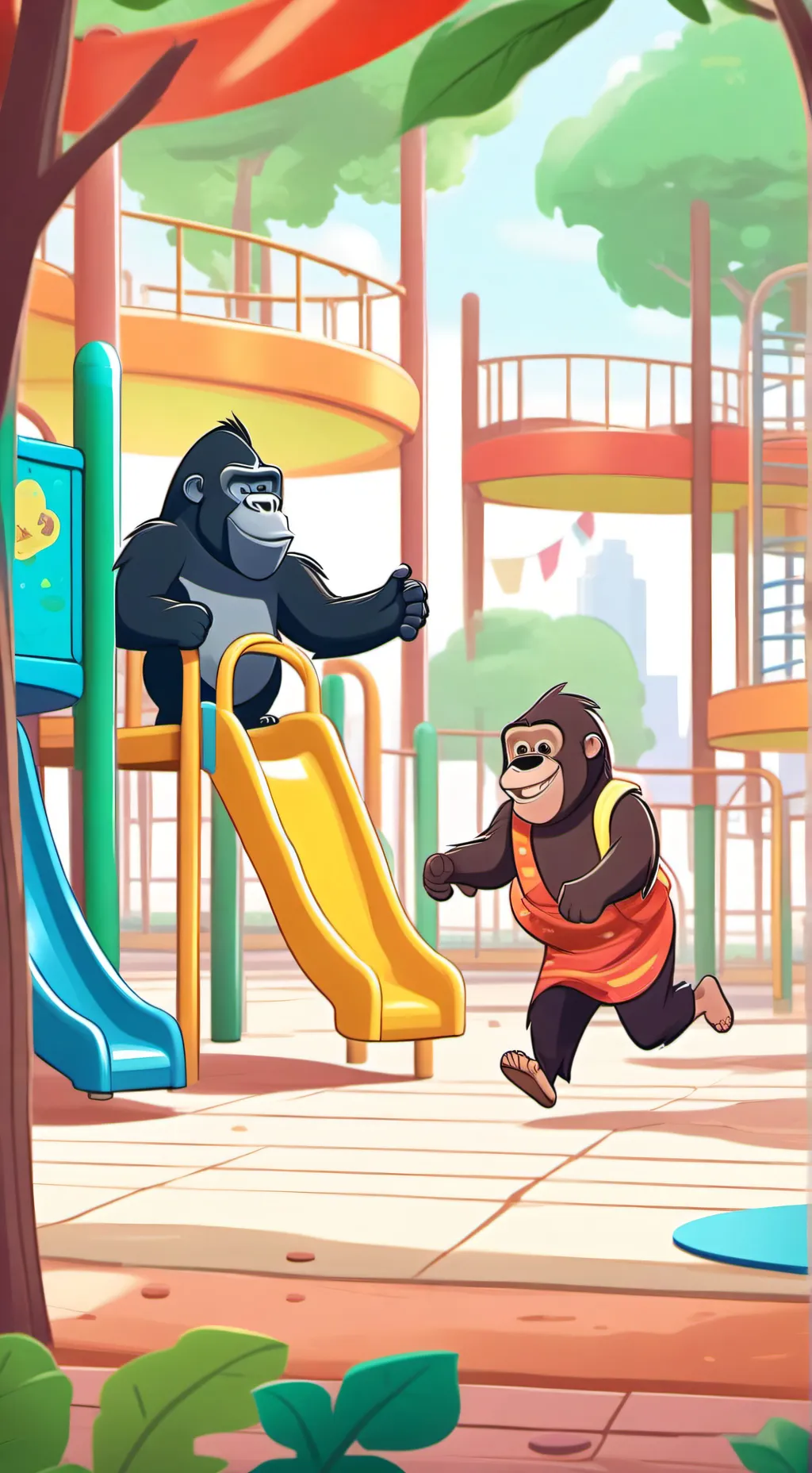 ai character: gorilla tag  background