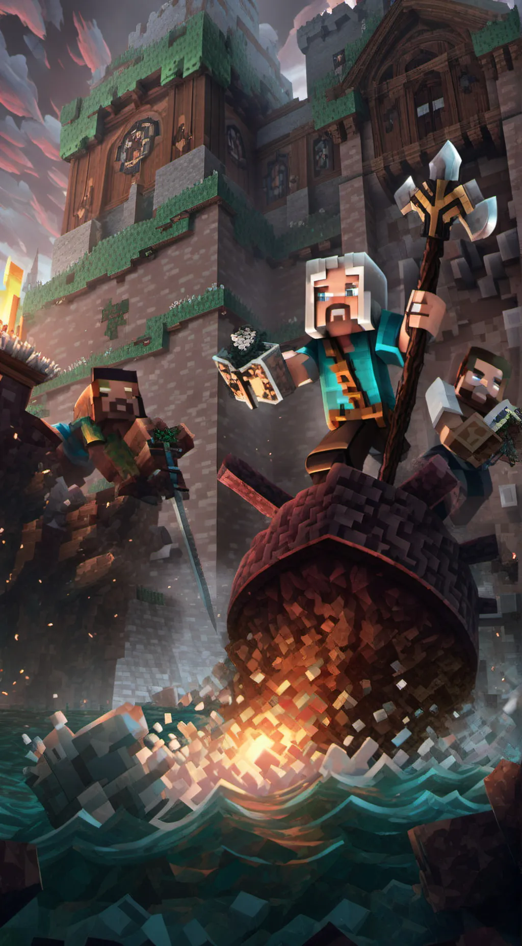 ai character: Herobrine e amigos background