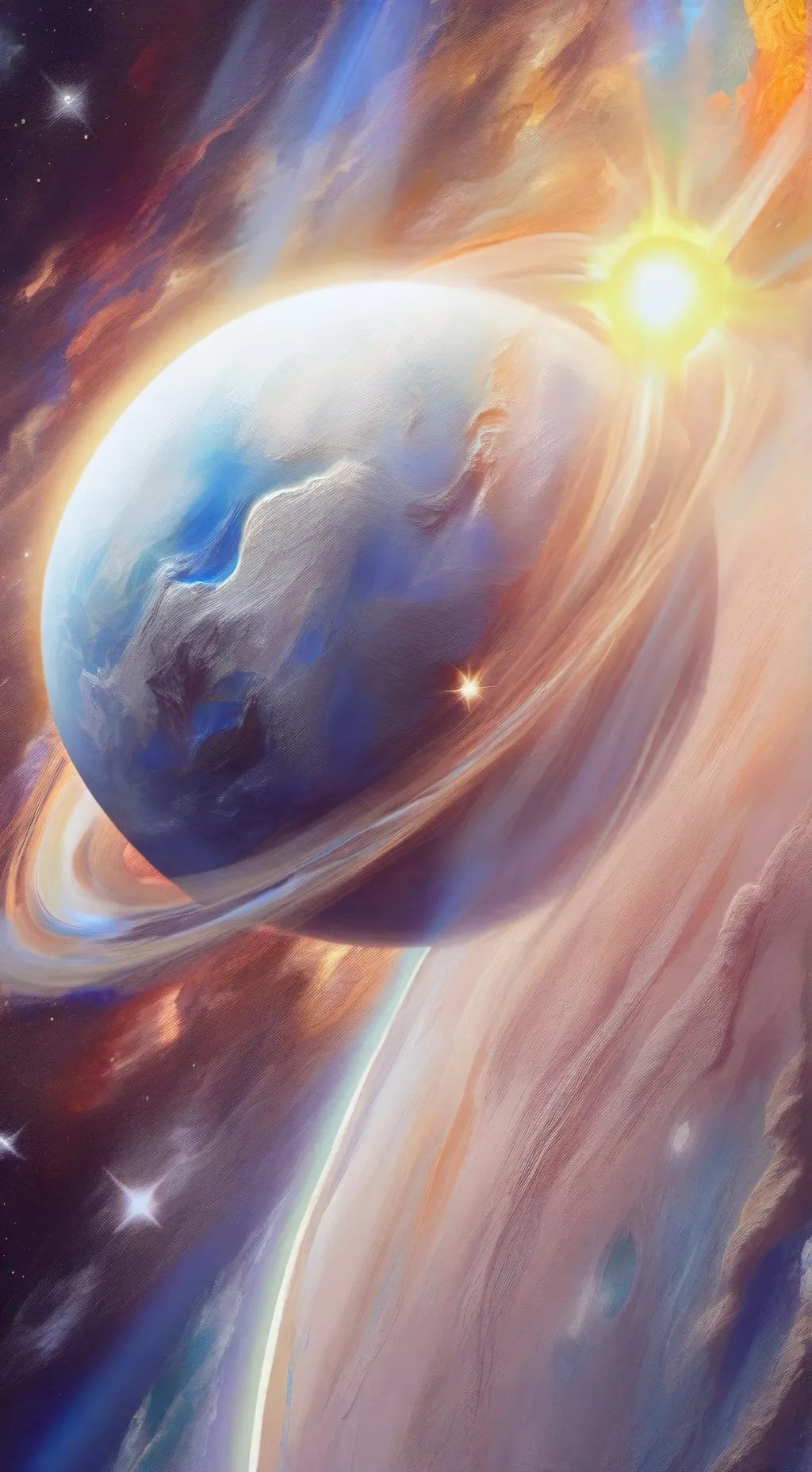 ai character: EARTH'S NEVER STOP background