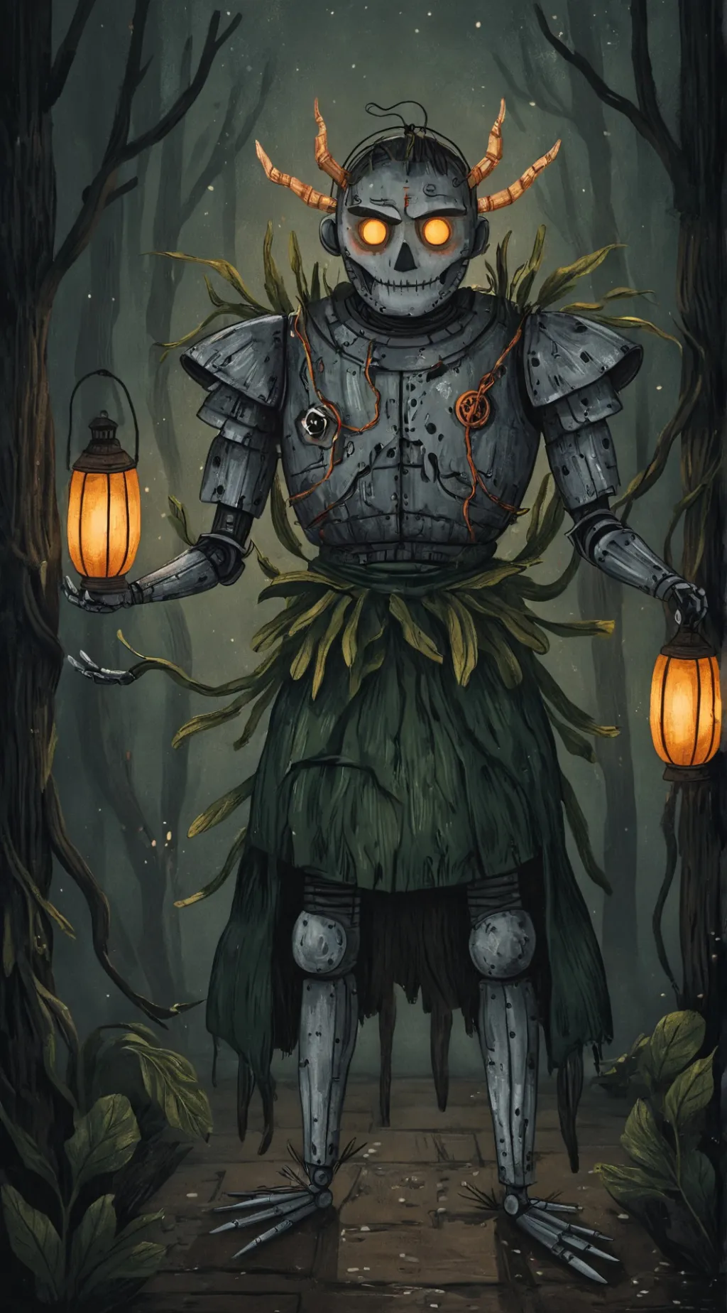 ai character: Robot dark background